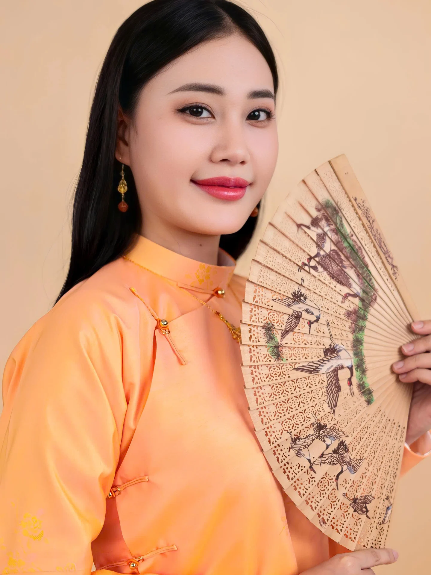 Áo dài ngũ thân Sa Hàn Quốc