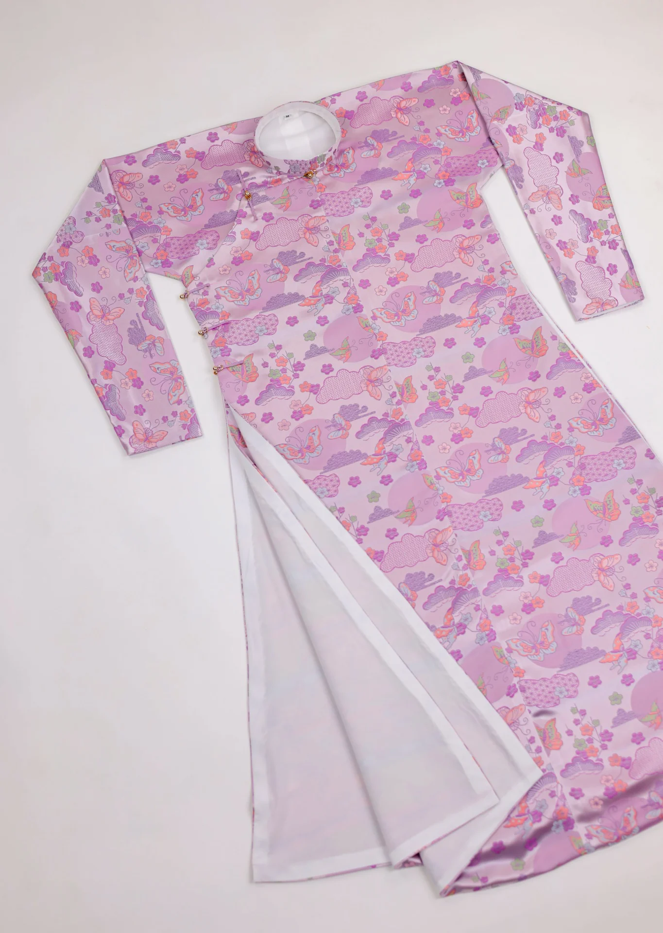 Áo dài ngũ thân Gấm Hồ Điệp