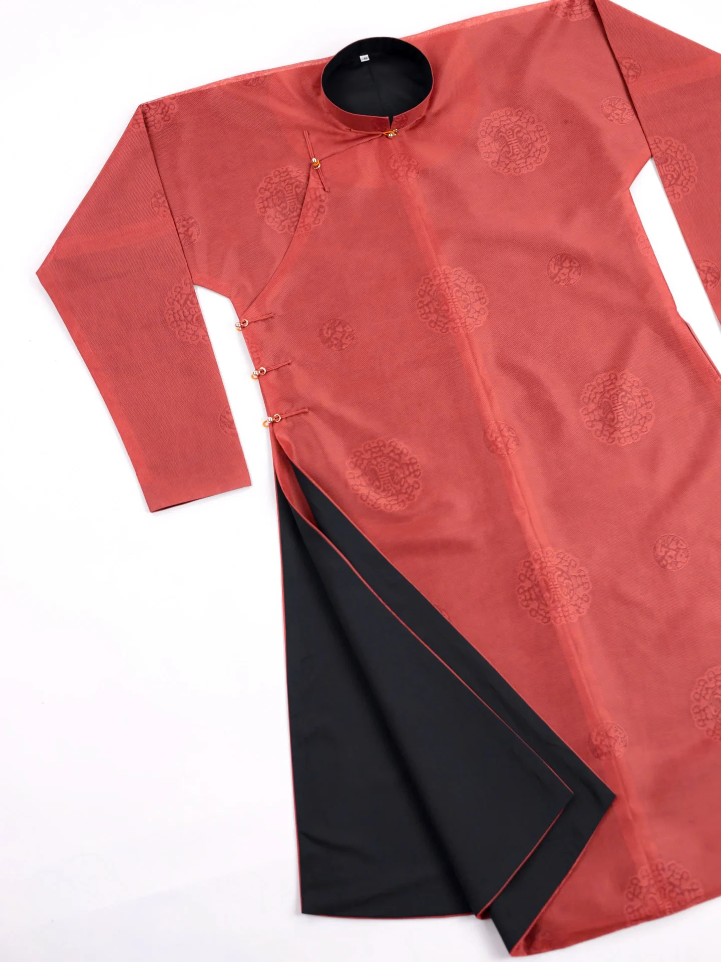 Áo dài ngũ thân Sa Hàn Chữ Thọ