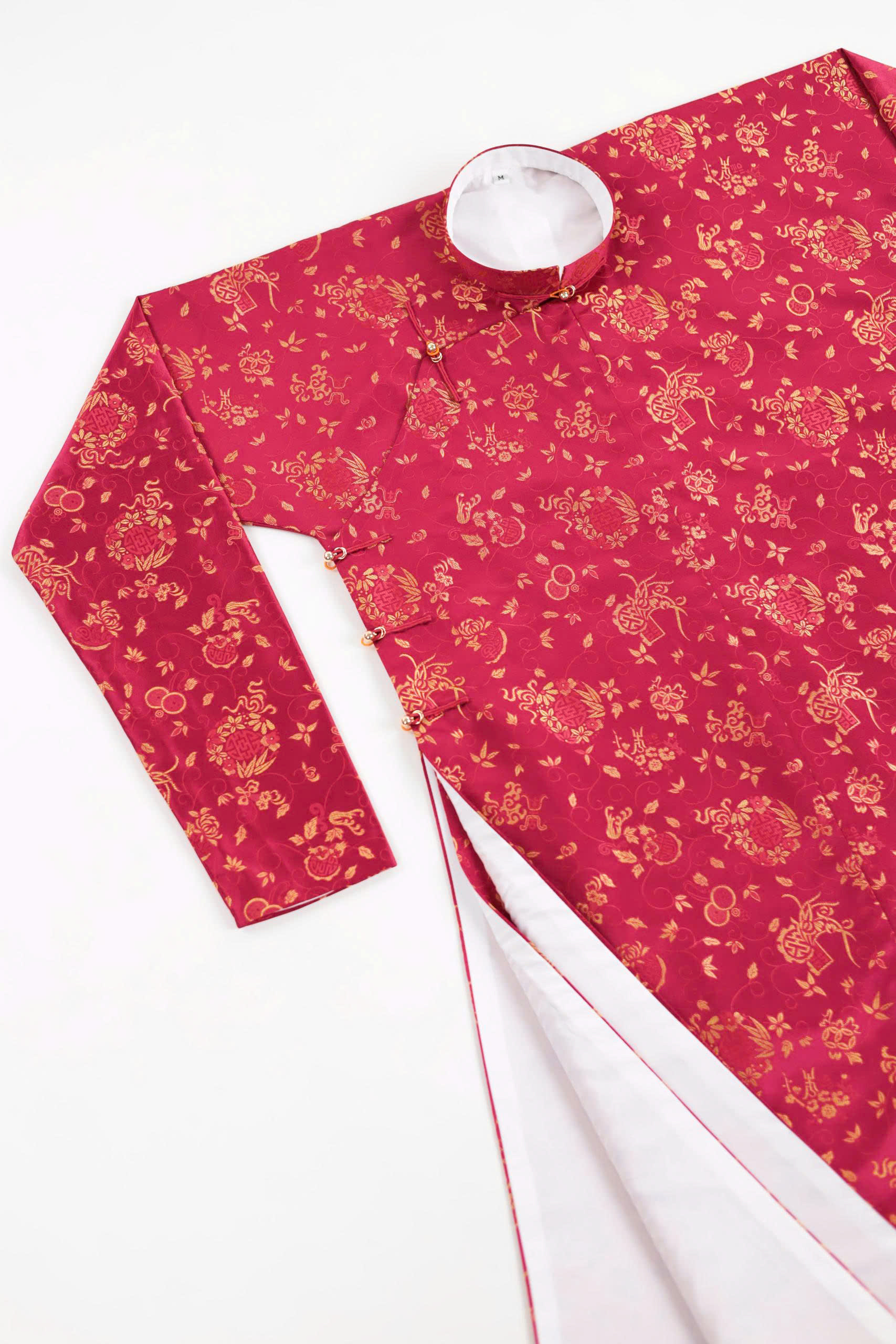 Áo dài Ngũ thân Gấm Hàn Quốc