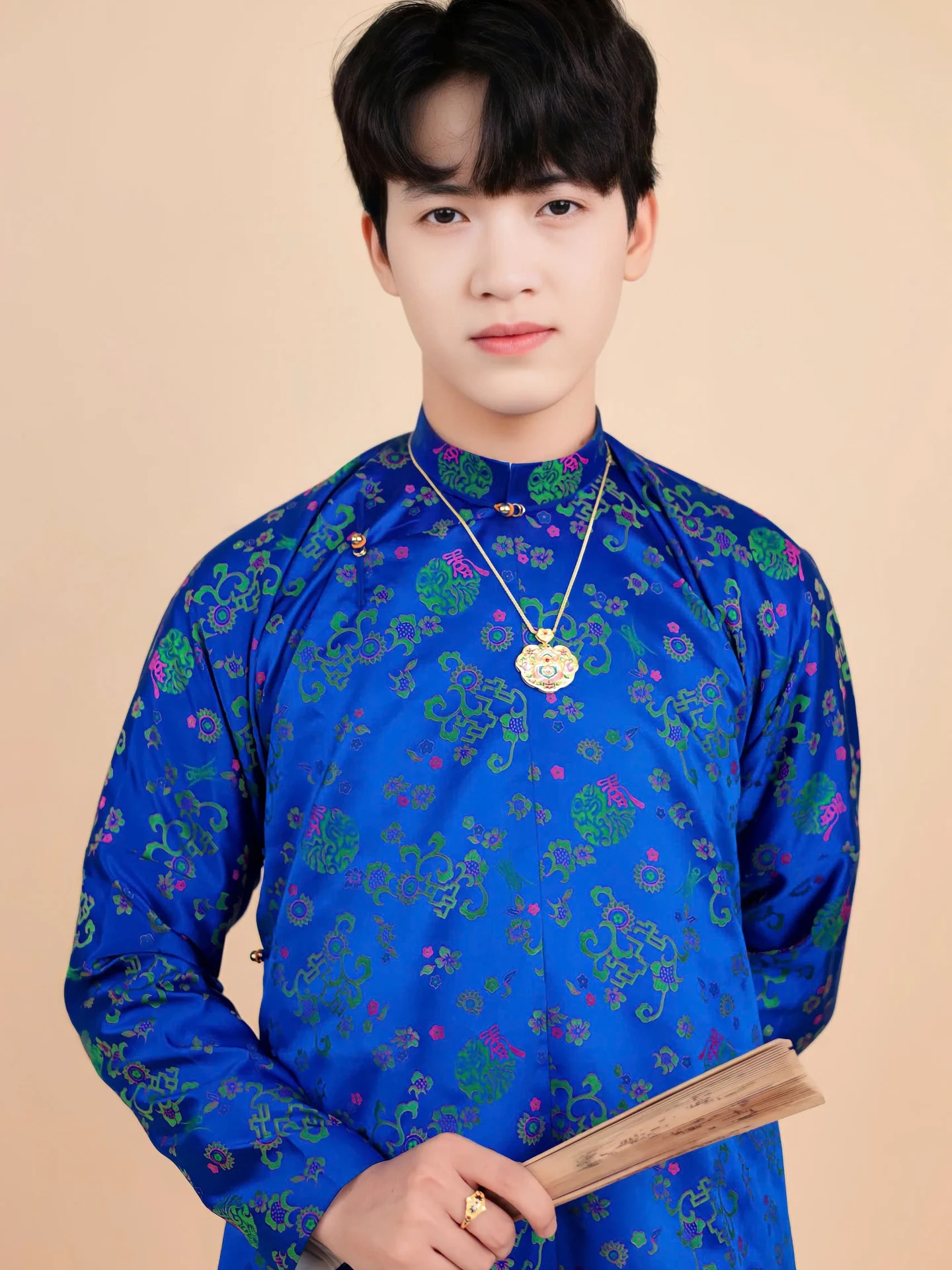 Áo dài ngũ thân Gấm Hàn quốc