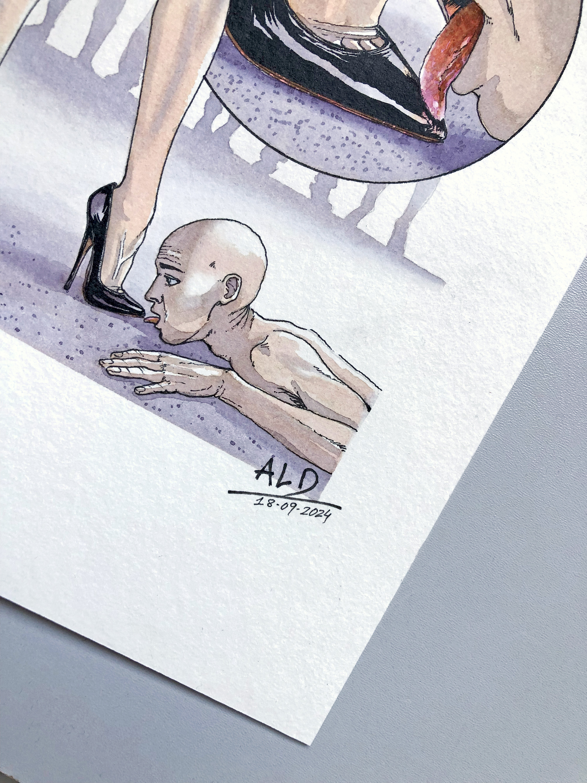 Licking The Shoes Of An Unknown Woman In A Public Place