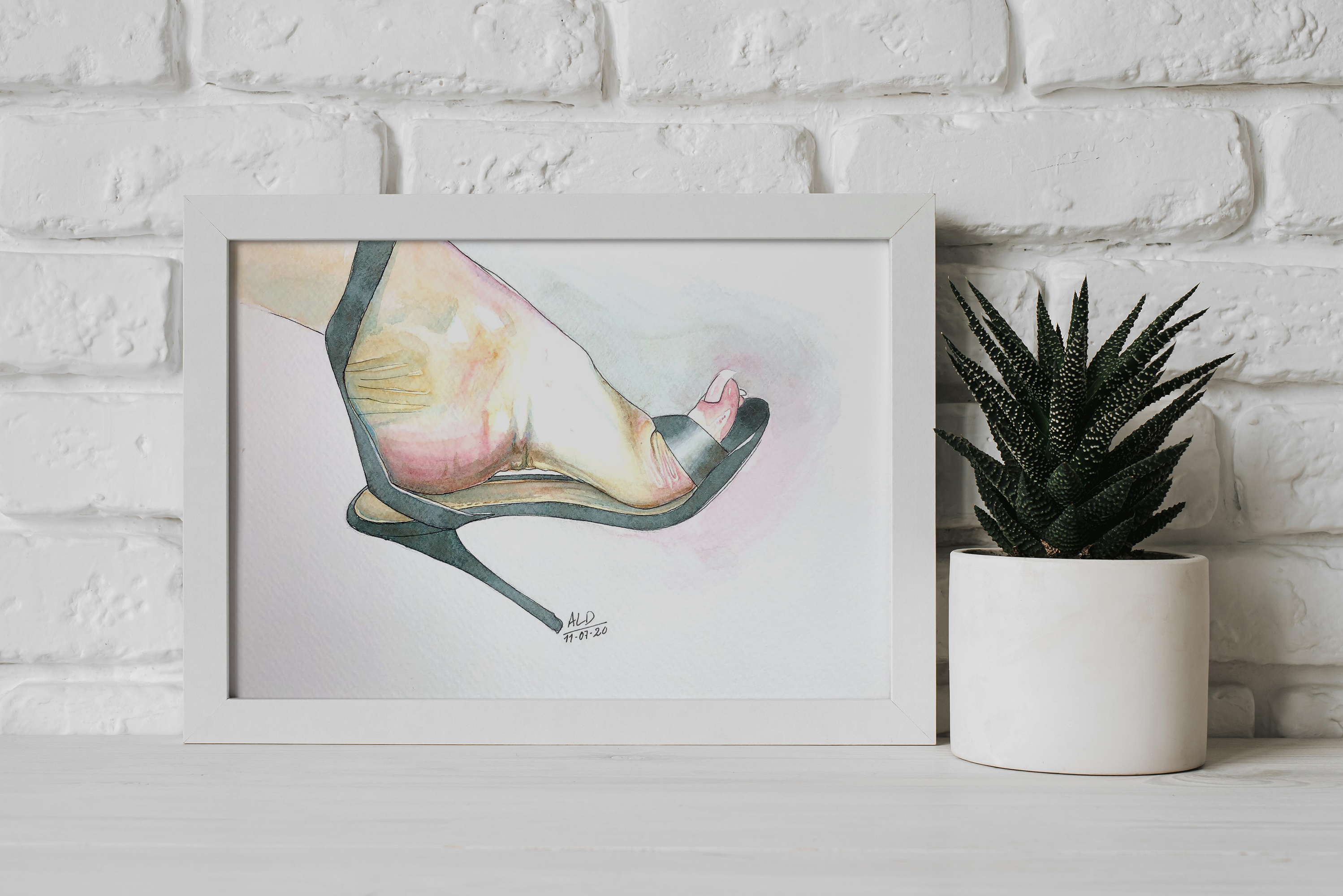 Wet foot in a sandal