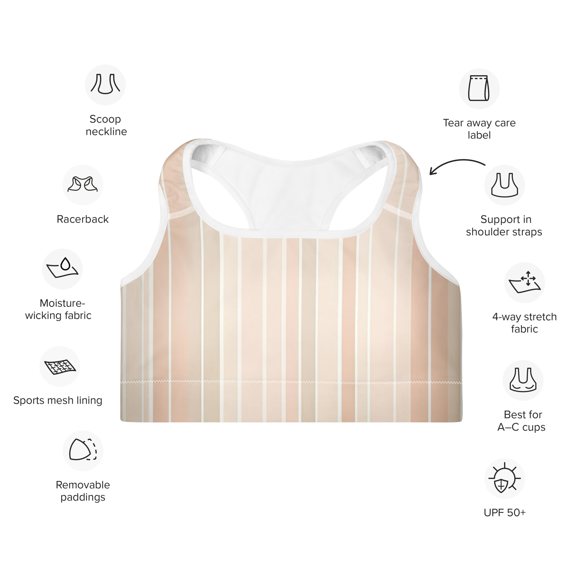 Minimal Stripes Sports Bra