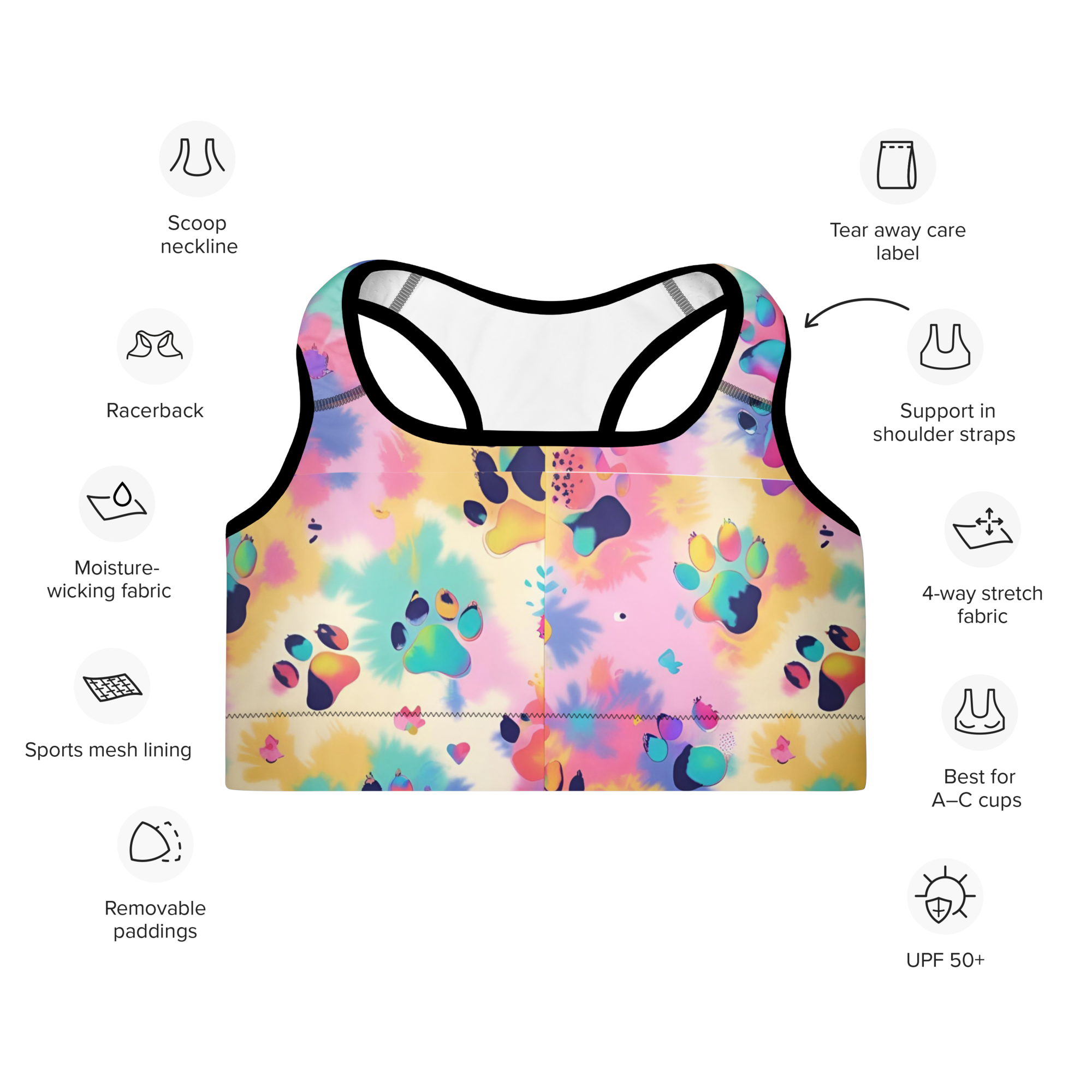 Tie Diy Paws Sports Bra