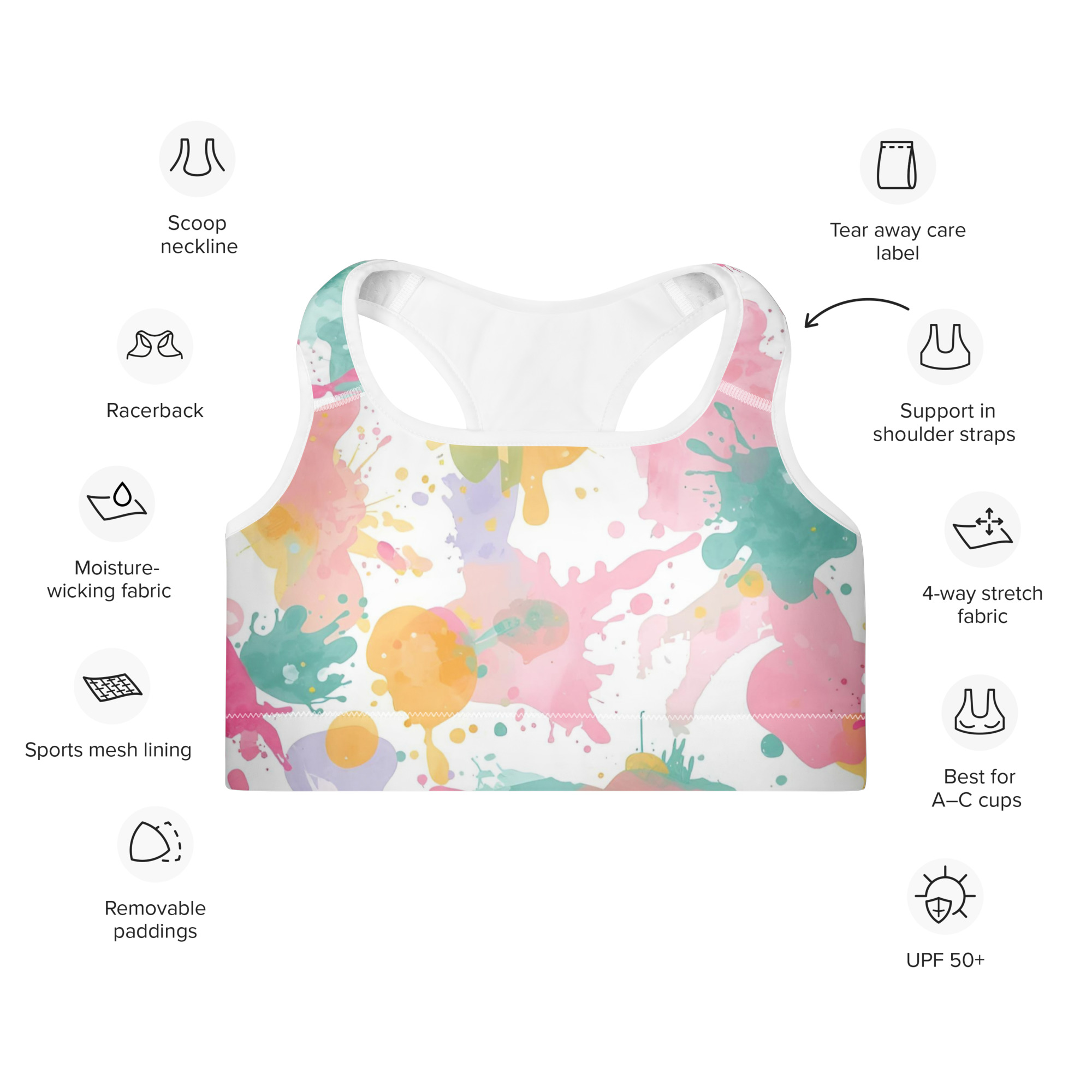 Paint Splash Sports Bra