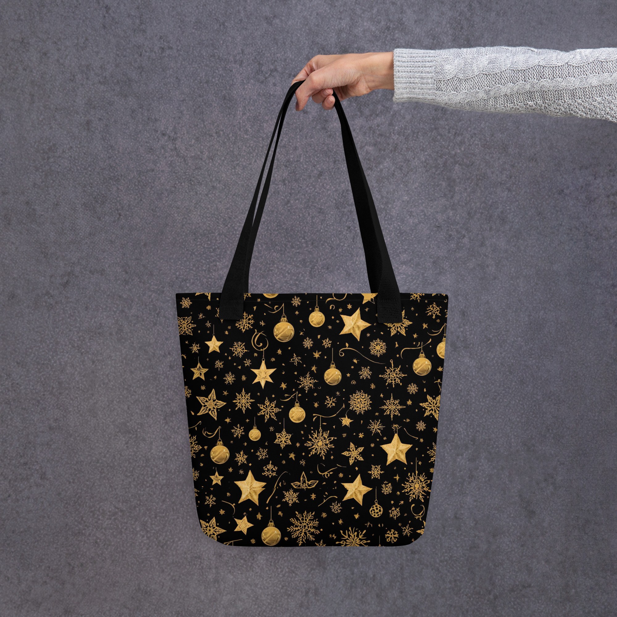 Golden Glam Holiday Tote Bag