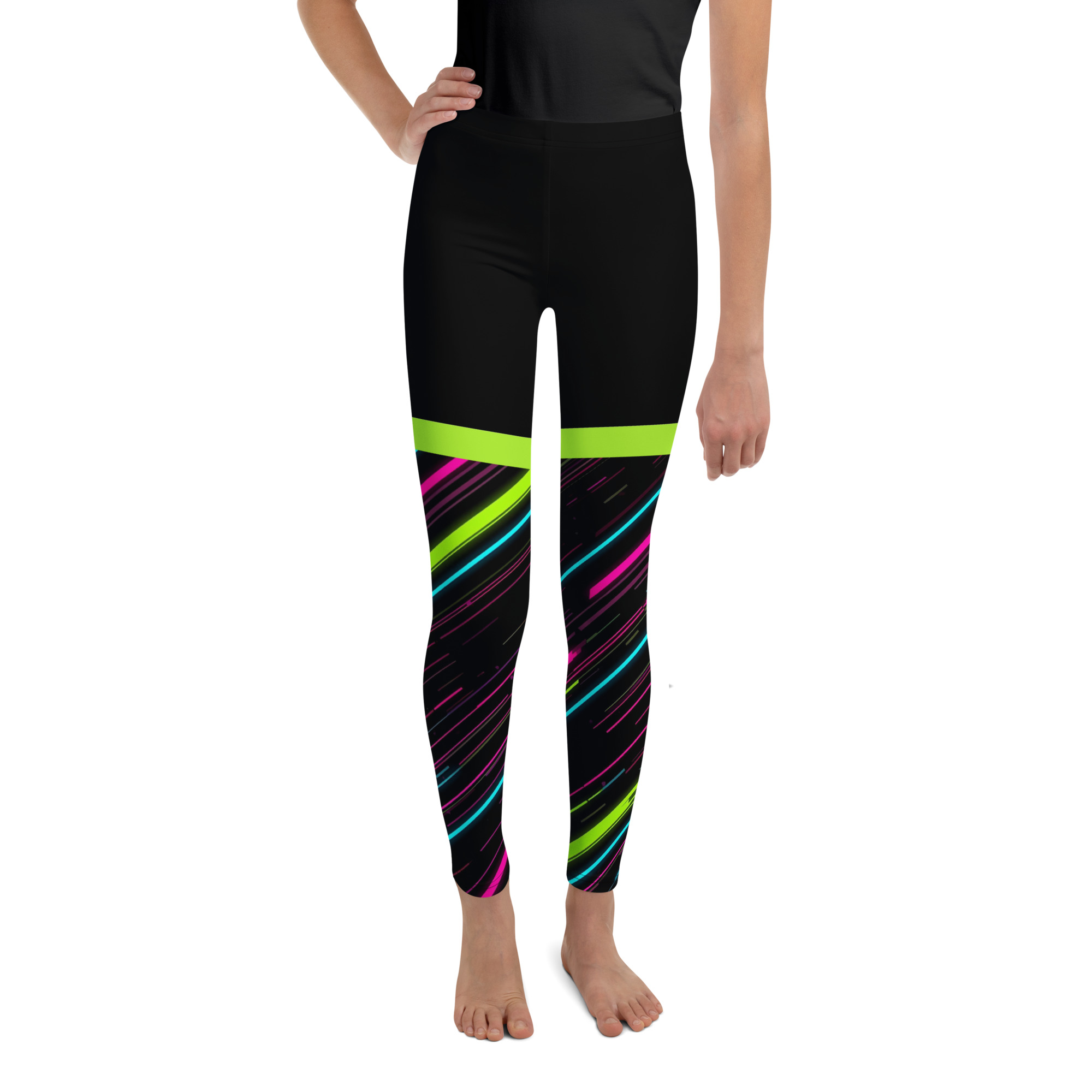 Dynamic Neon Lines Youth Legging
