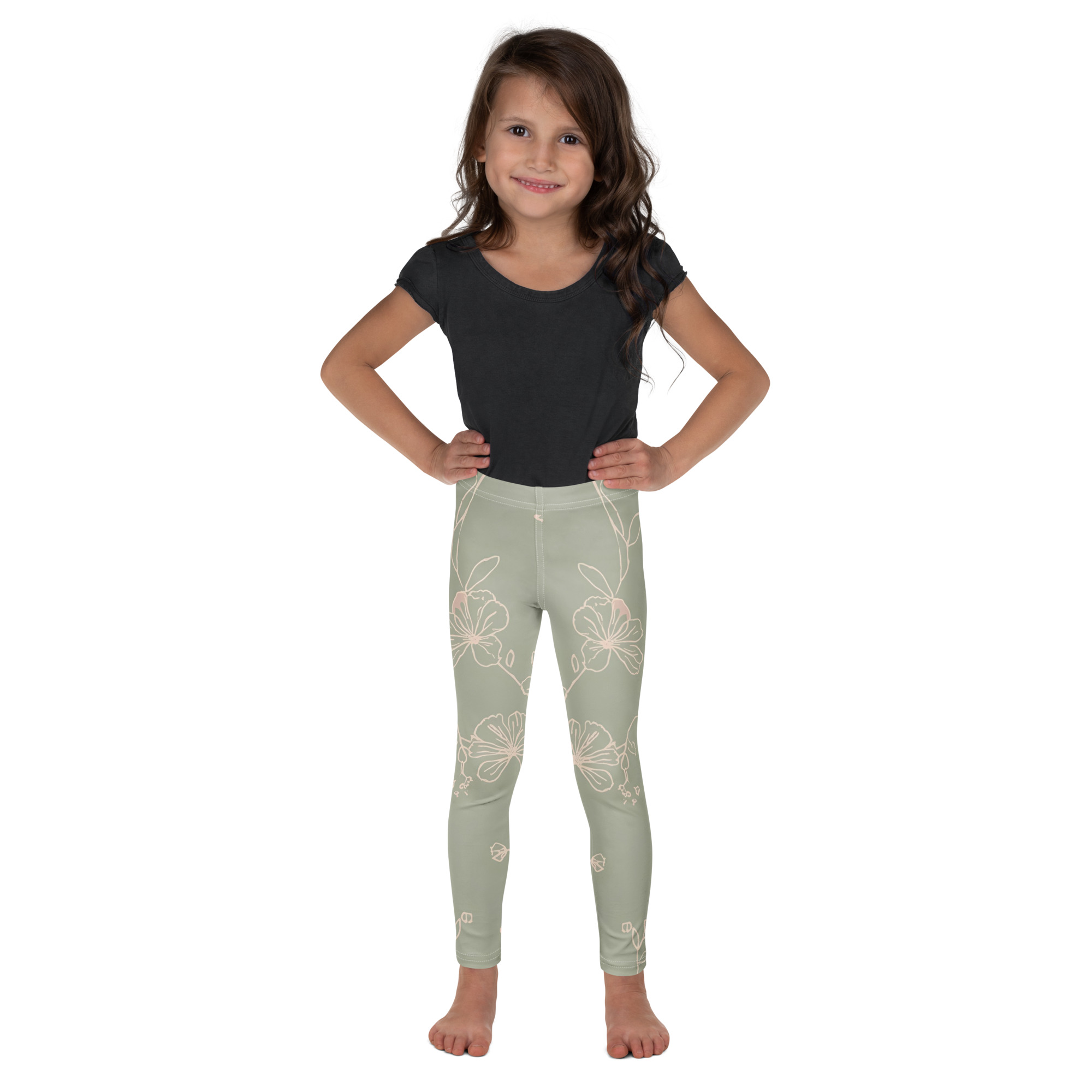 Monochrome Florals Kids Legging