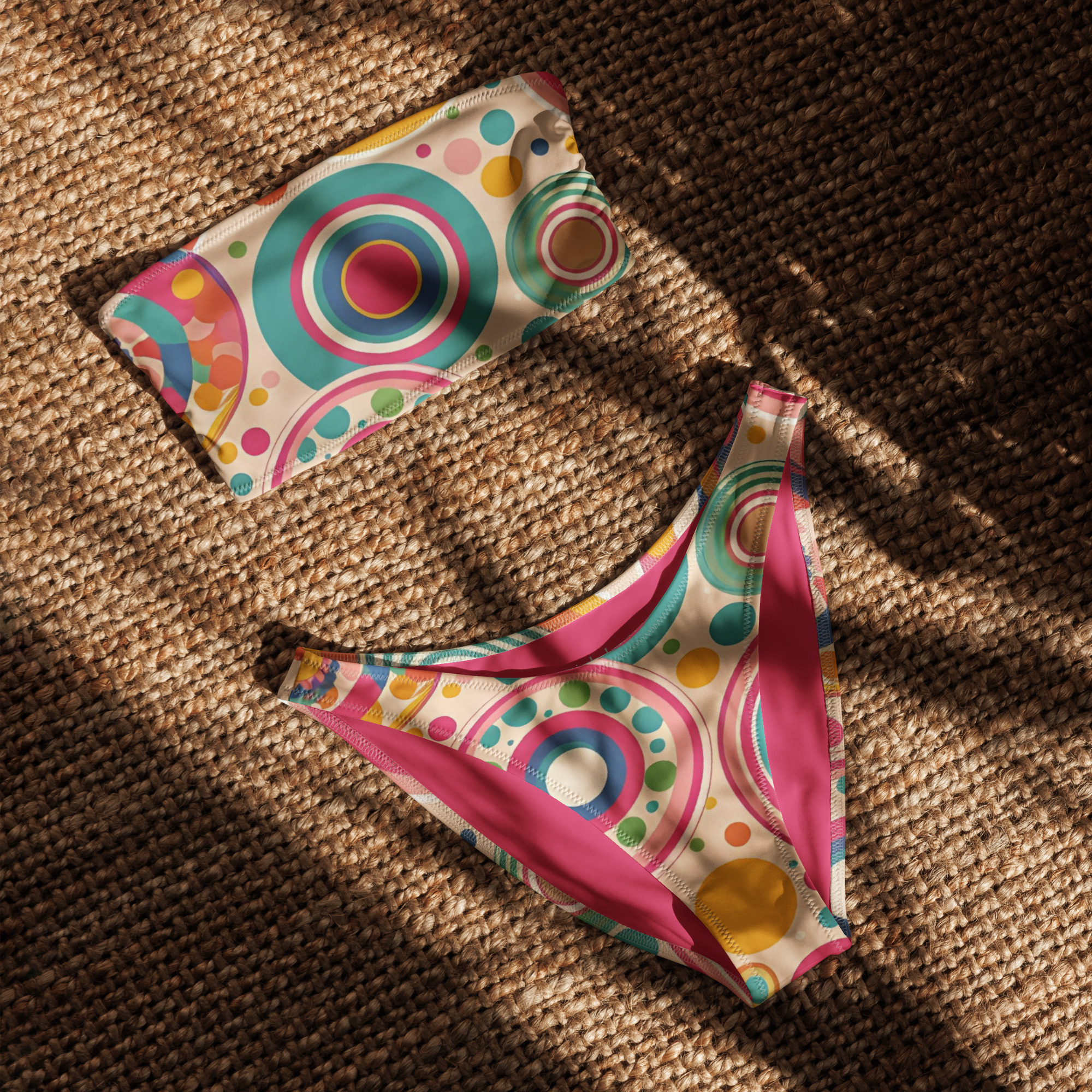 Retro Bandeau Bikini set