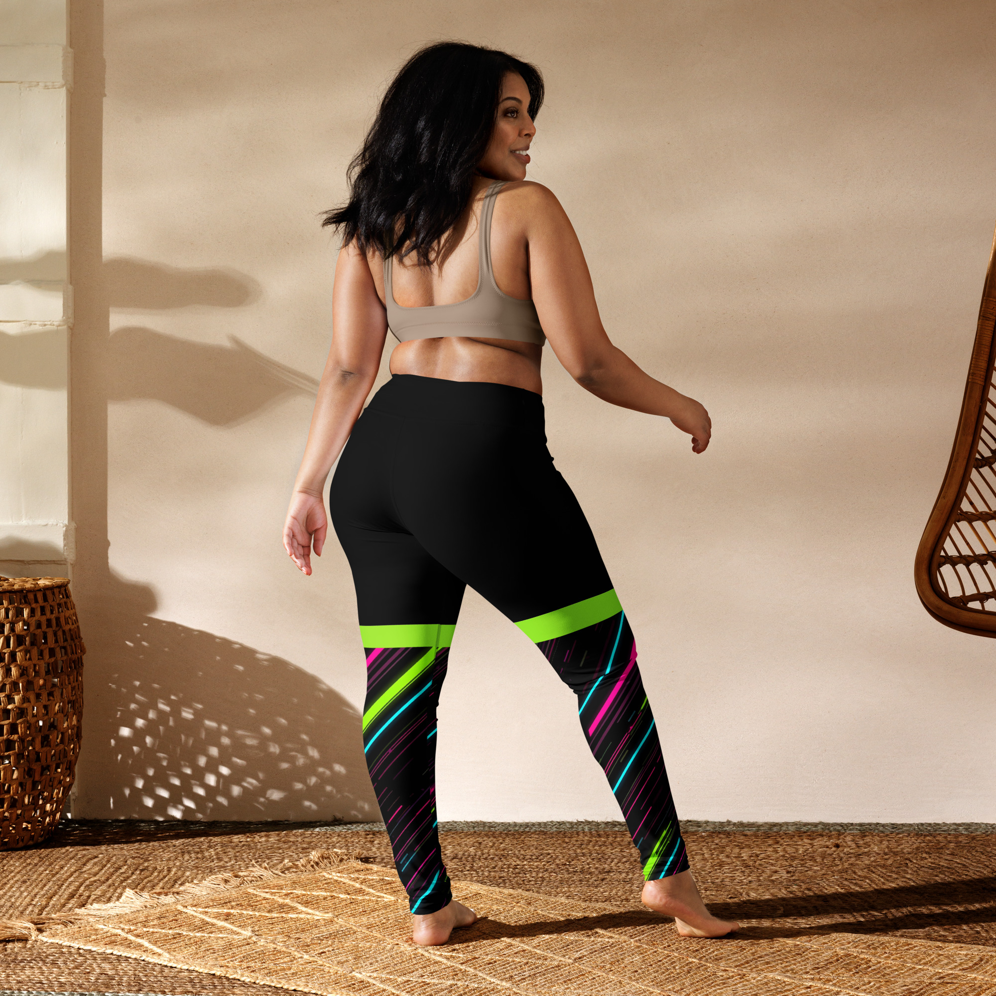 Dynamic neon lines High-Waist Legging