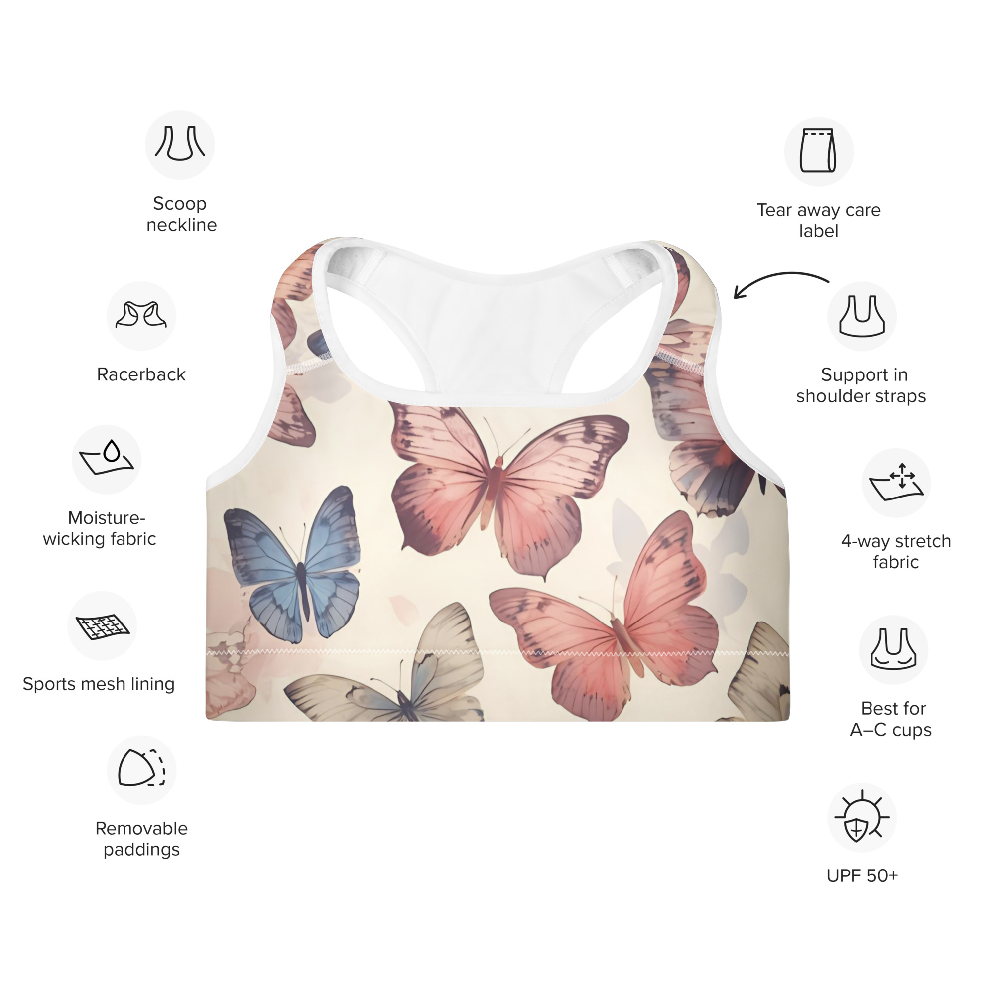Butterflies Sports Bra