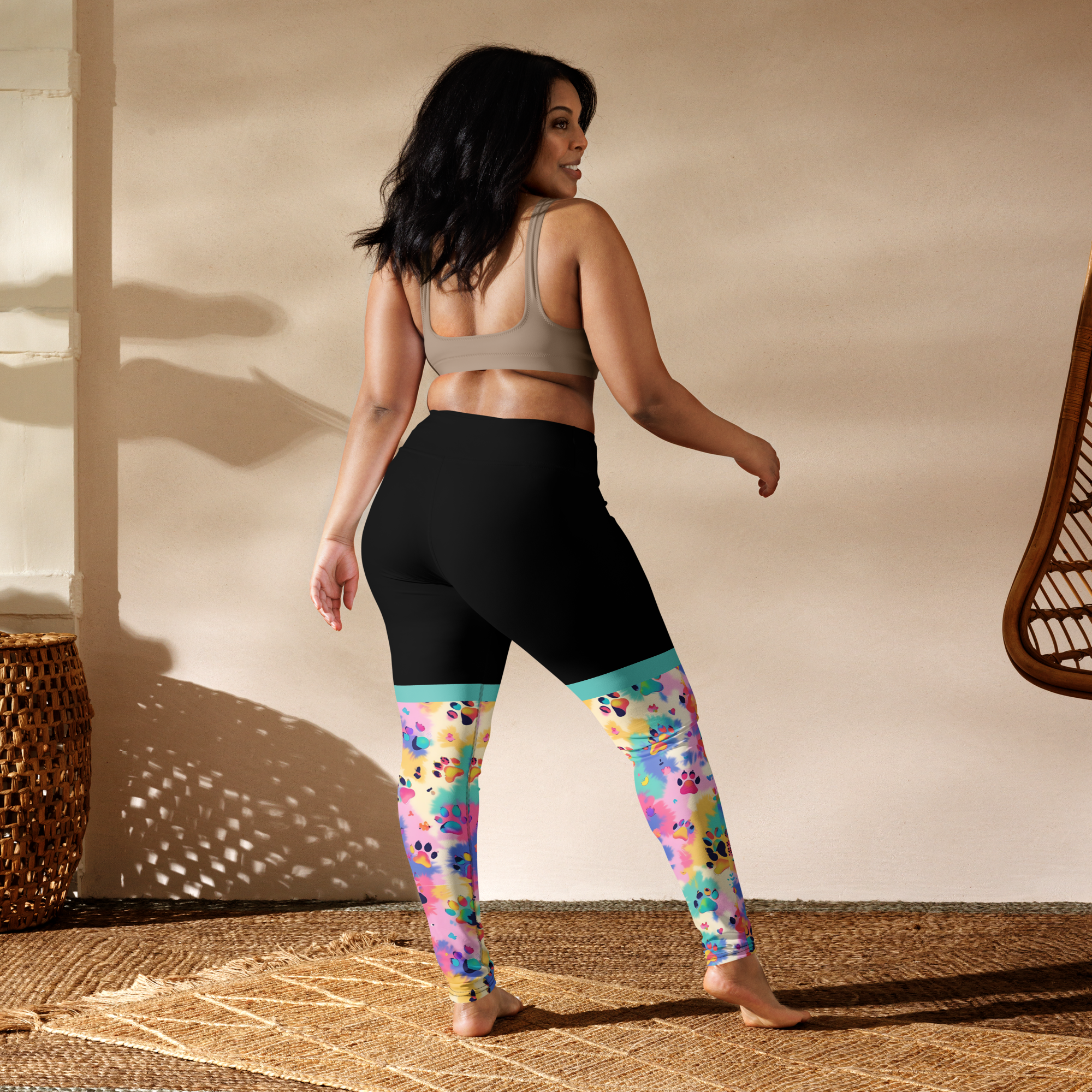 Tie Diy Paws High-Waist Legging