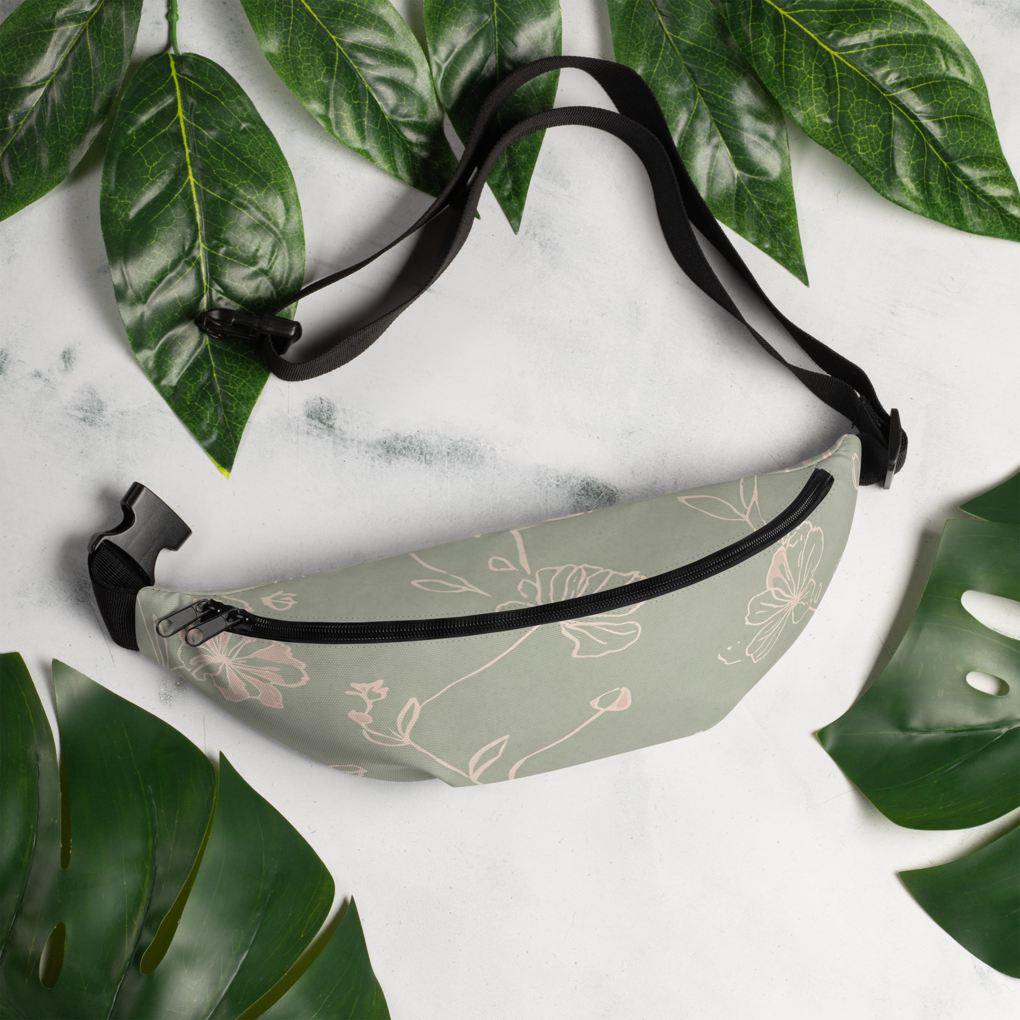Monochrome Florals Waist Pack
