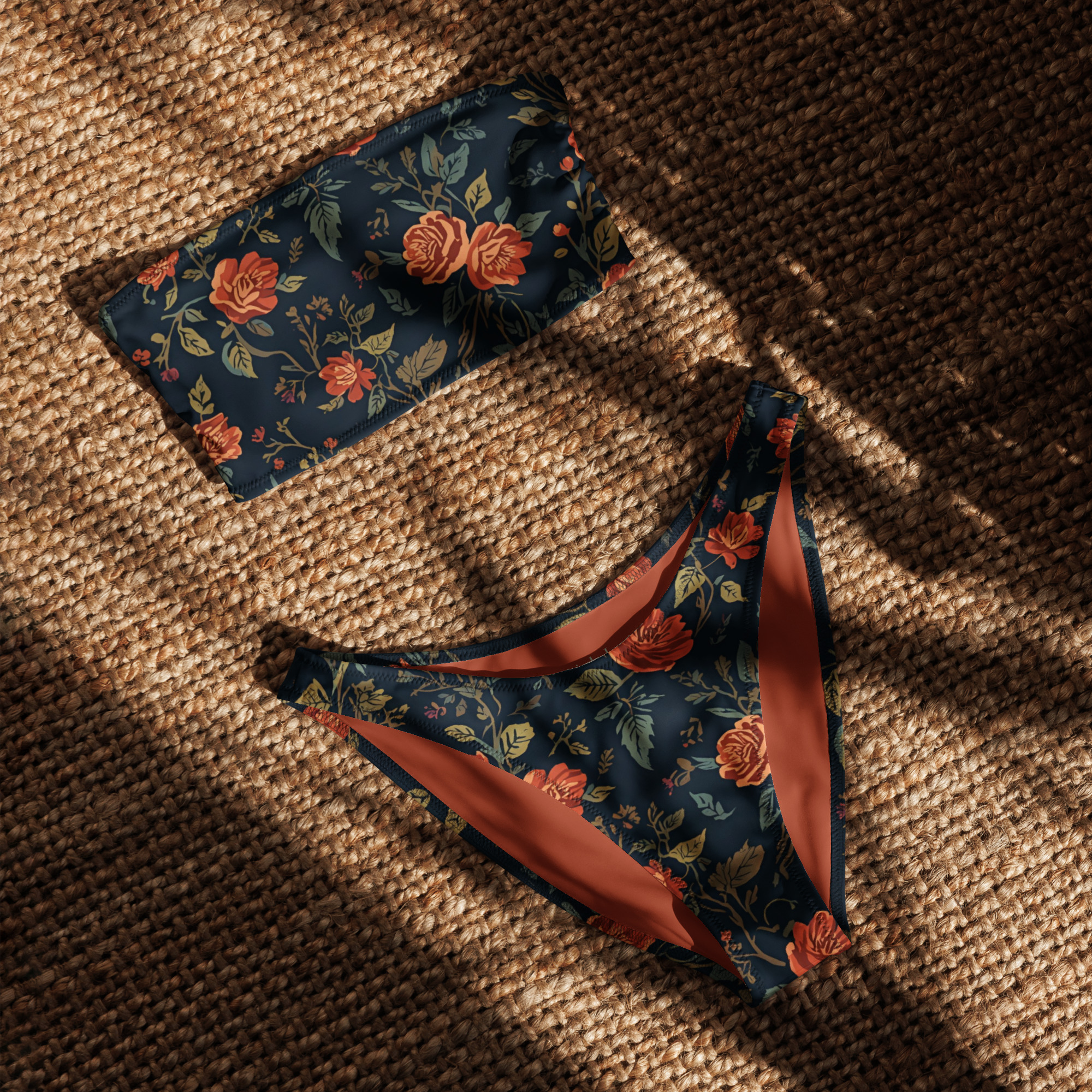 Roses Bandeau Bikini Set