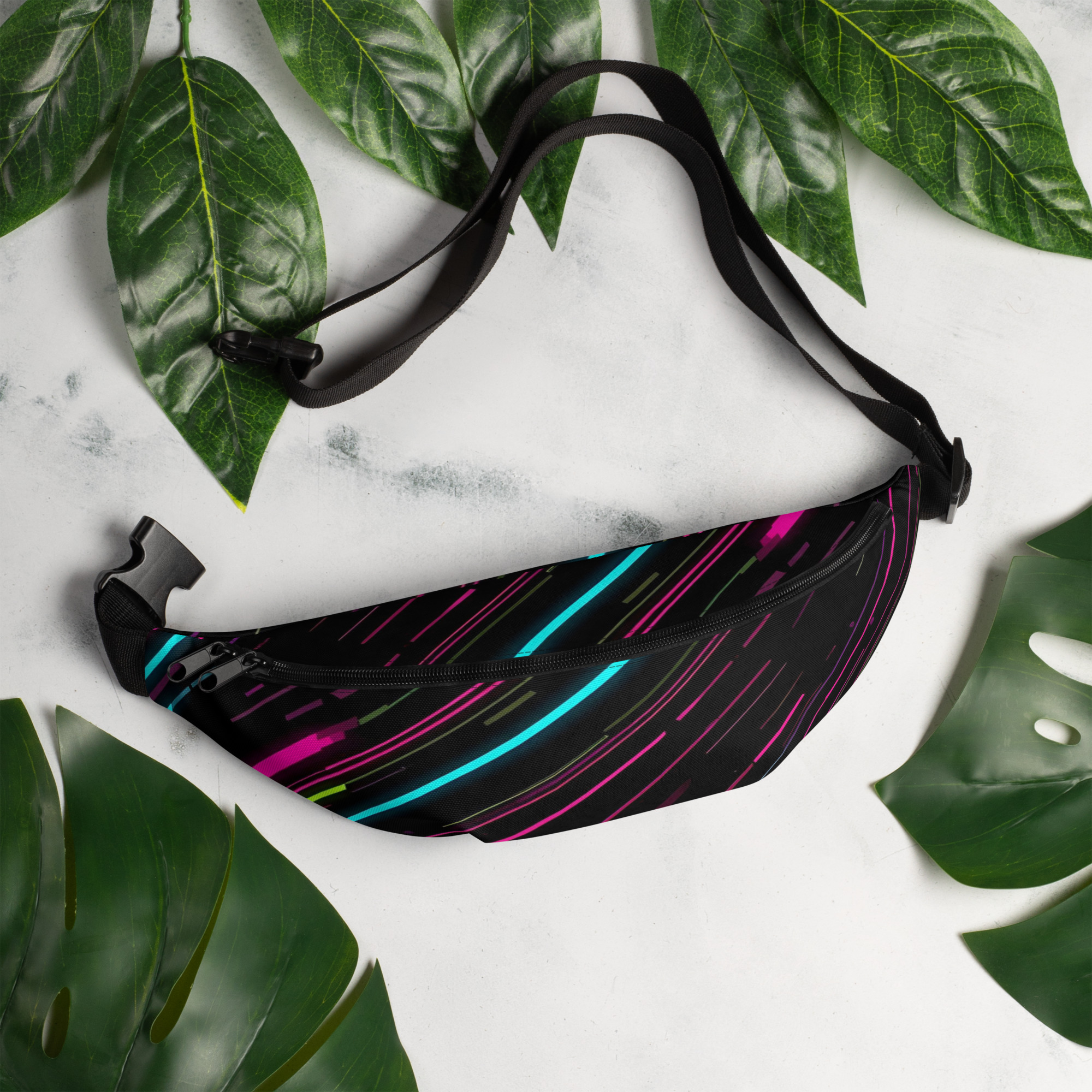 Dynamic Neon Lines Waist Pack