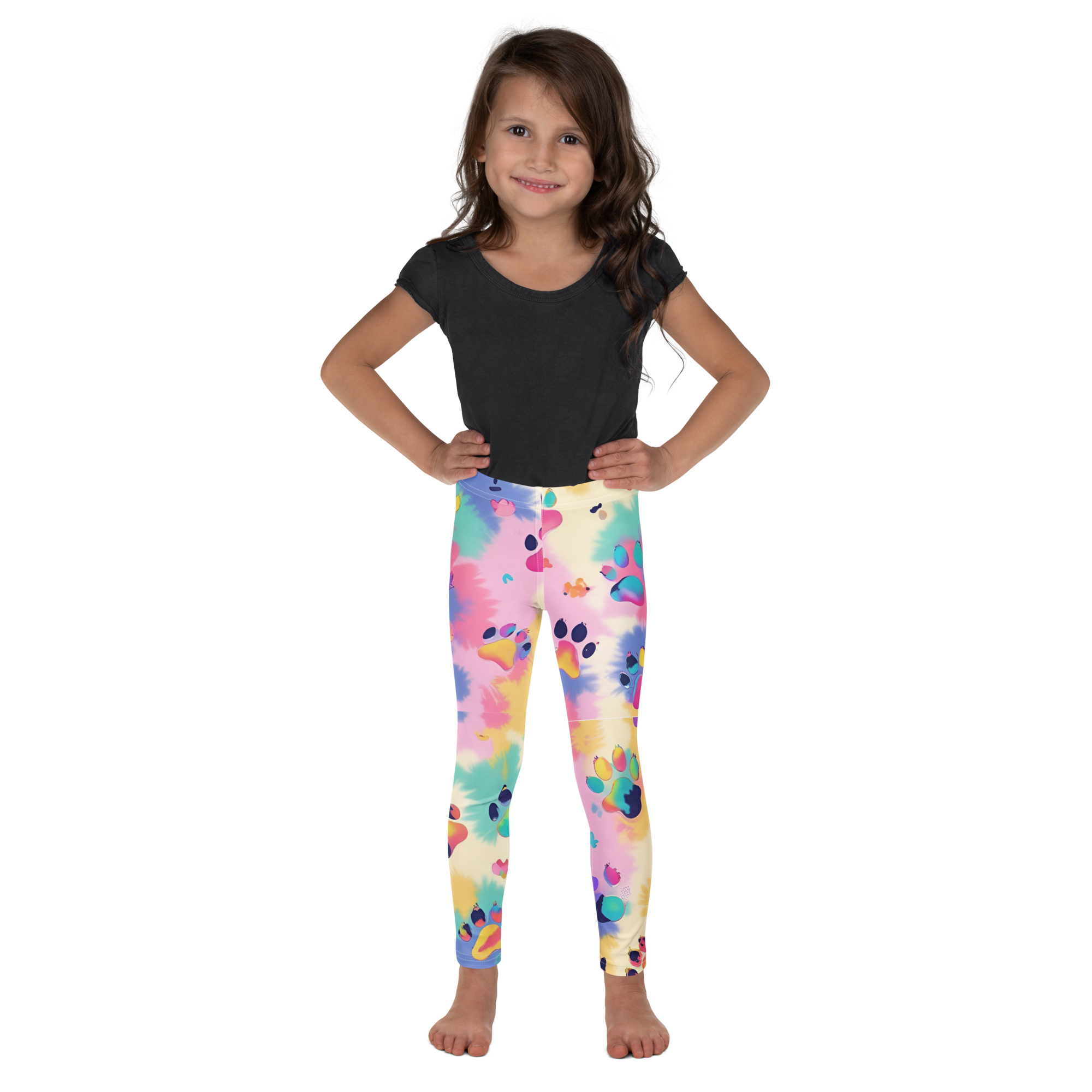 Colorful Tie Diy Paws Kids Legging