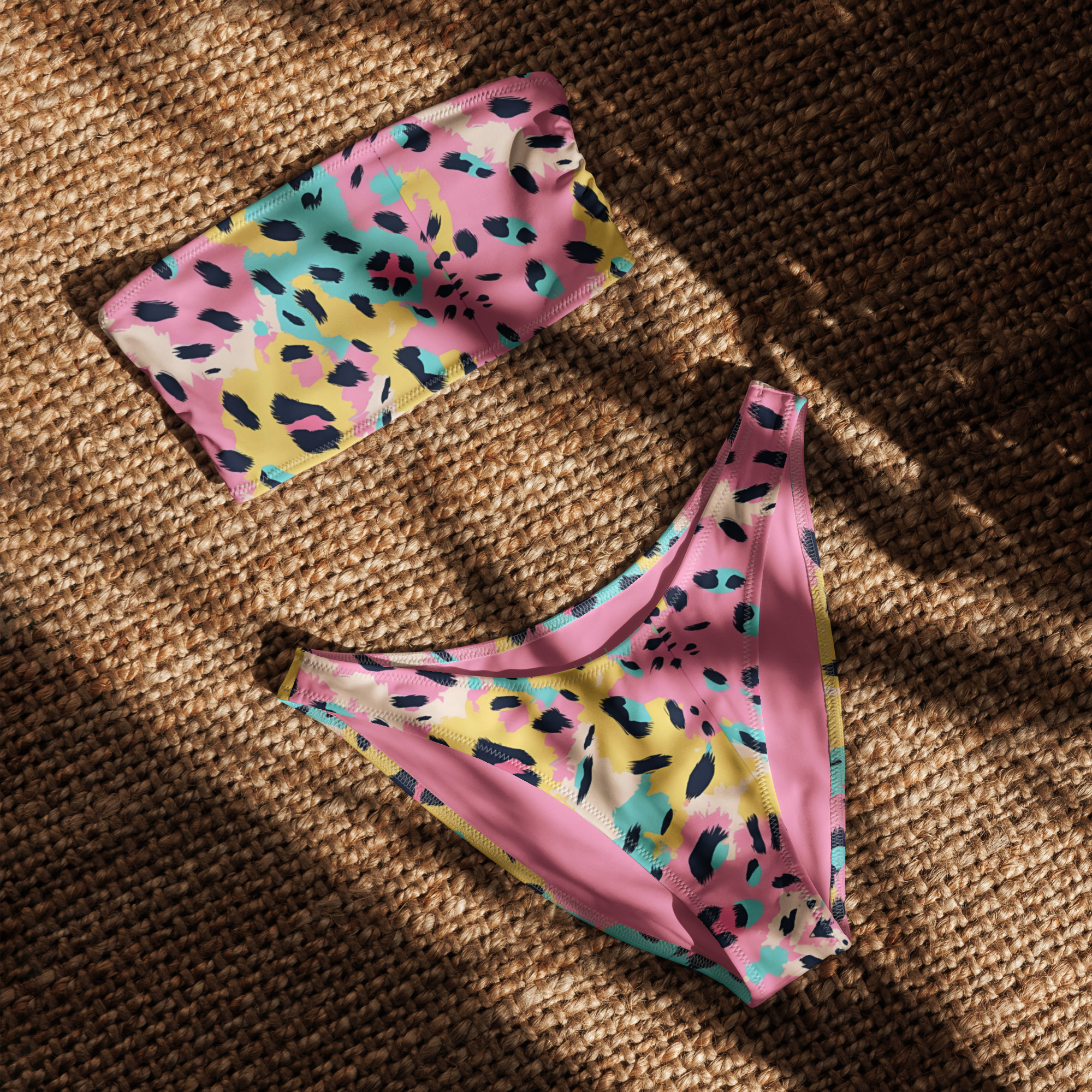 Tie Diy Leopard Bandeau Bikini Set