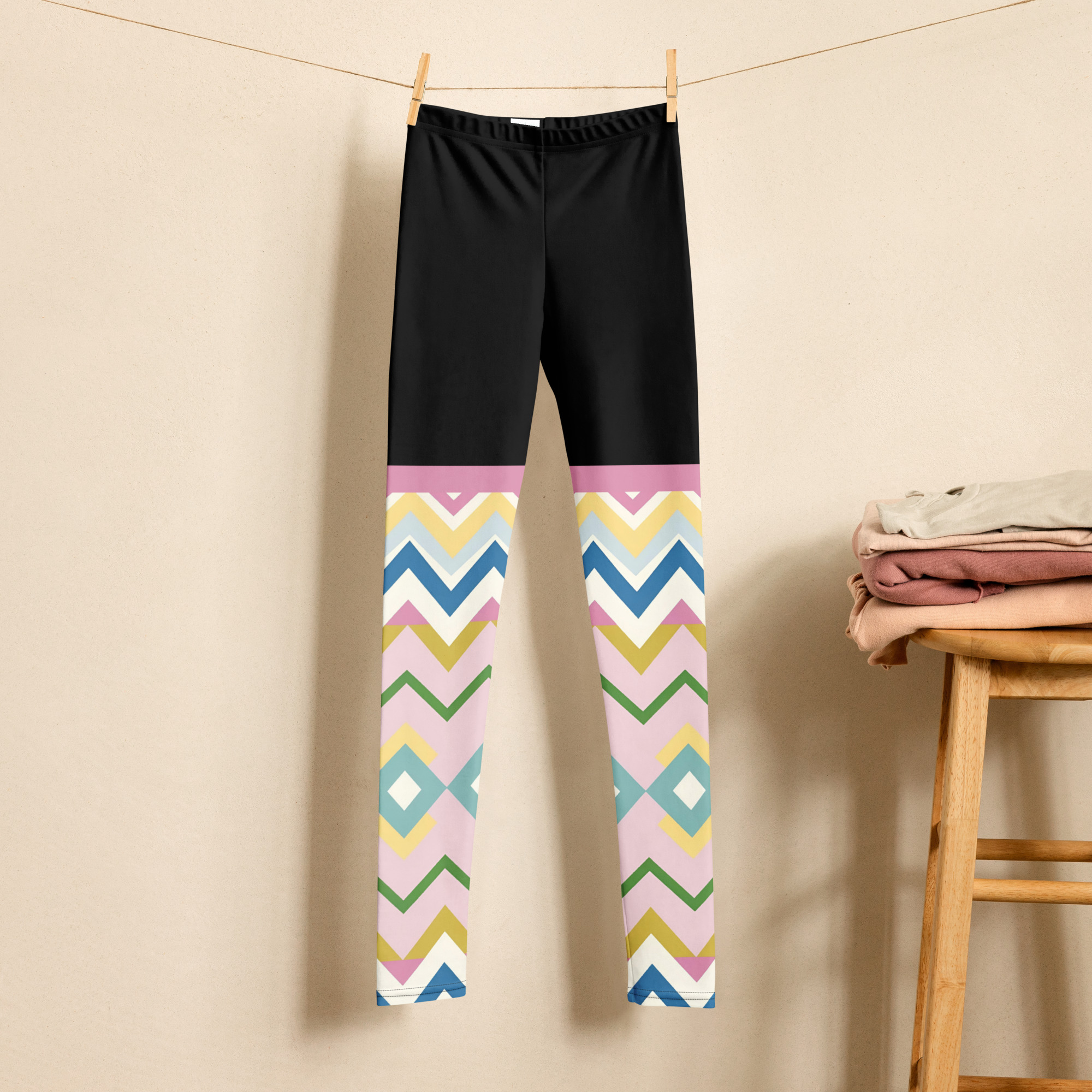 Geometric Youth Legging Black