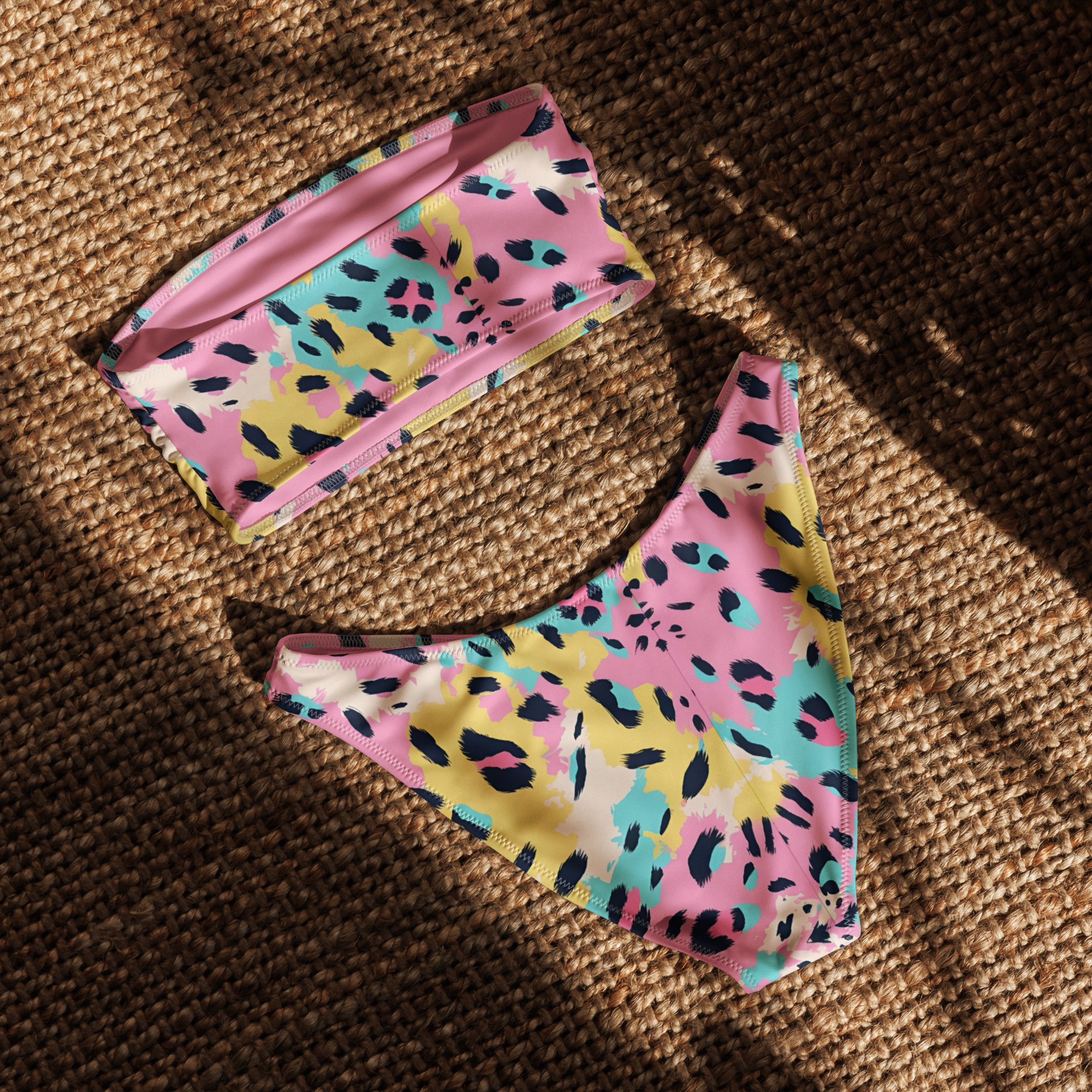 Tie Diy Leopard Bandeau Bikini Set