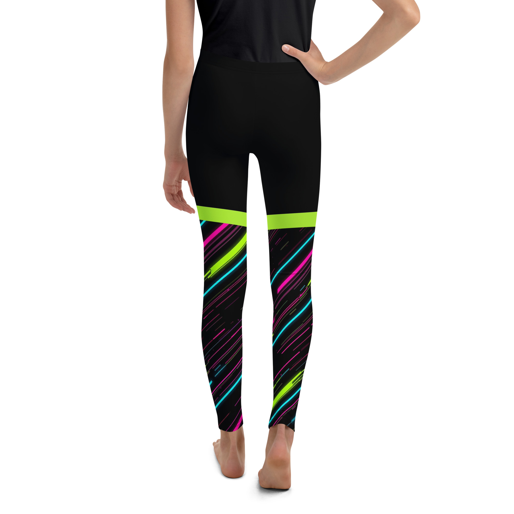 Dynamic Neon Lines Youth Legging