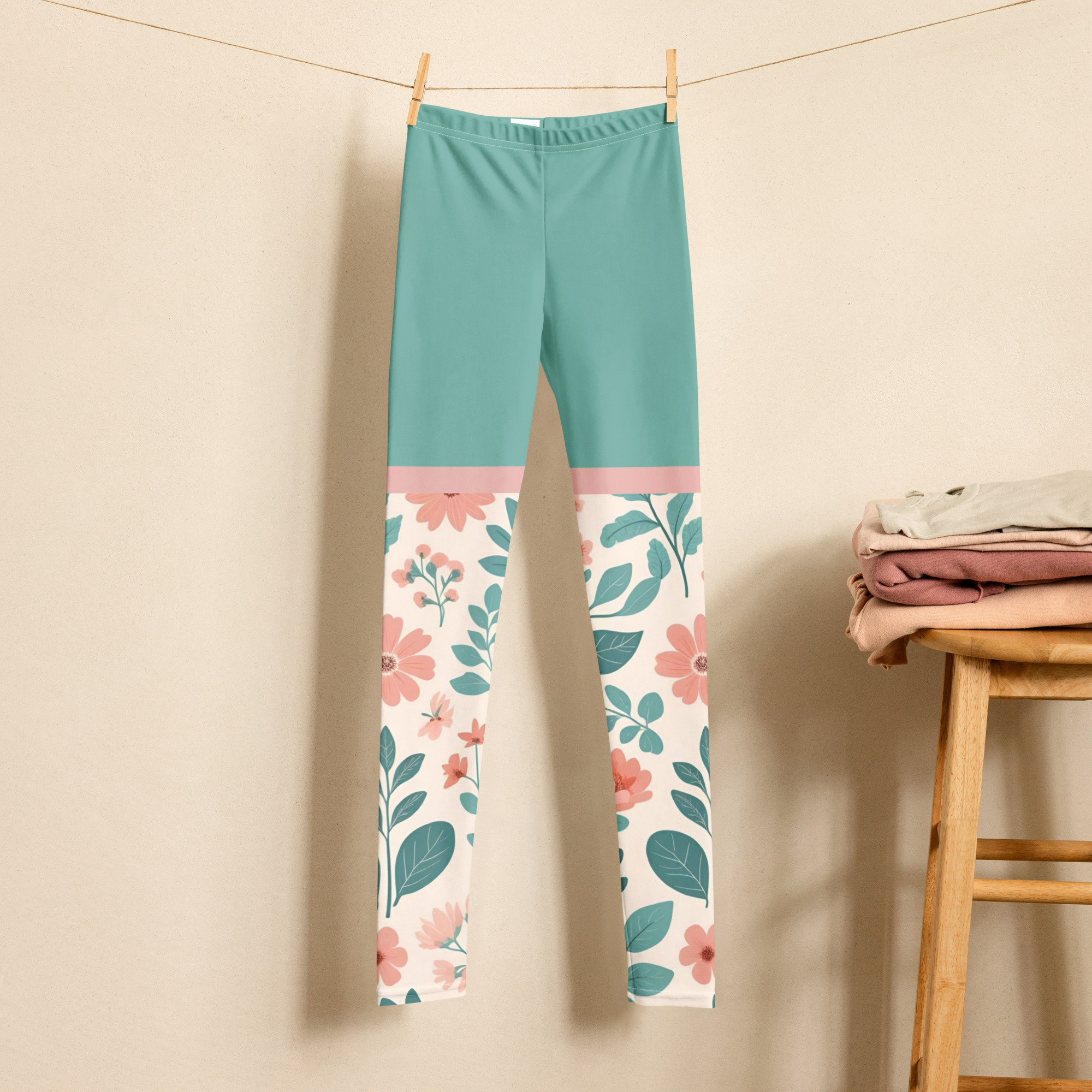 Floral youth Legging Turquoise