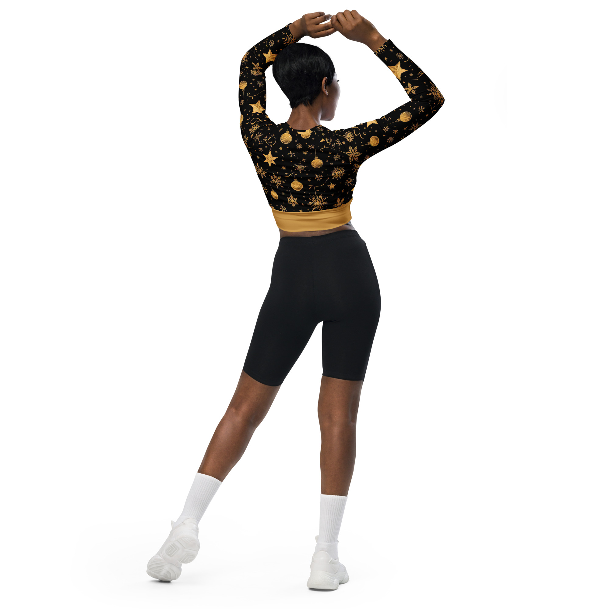 Golden Glam Holiday Crop Top