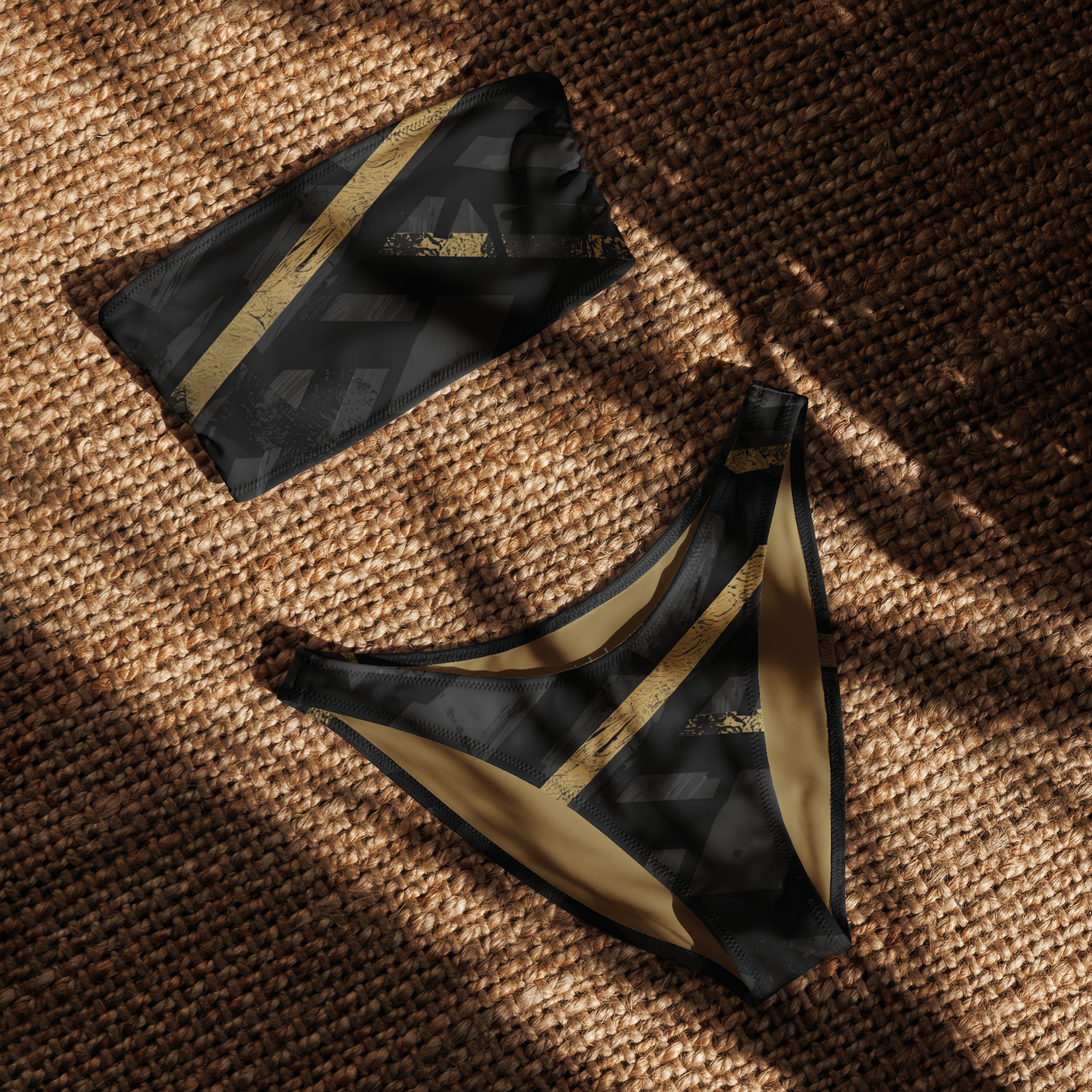 Fierce Geometry Bandeau Bikini set