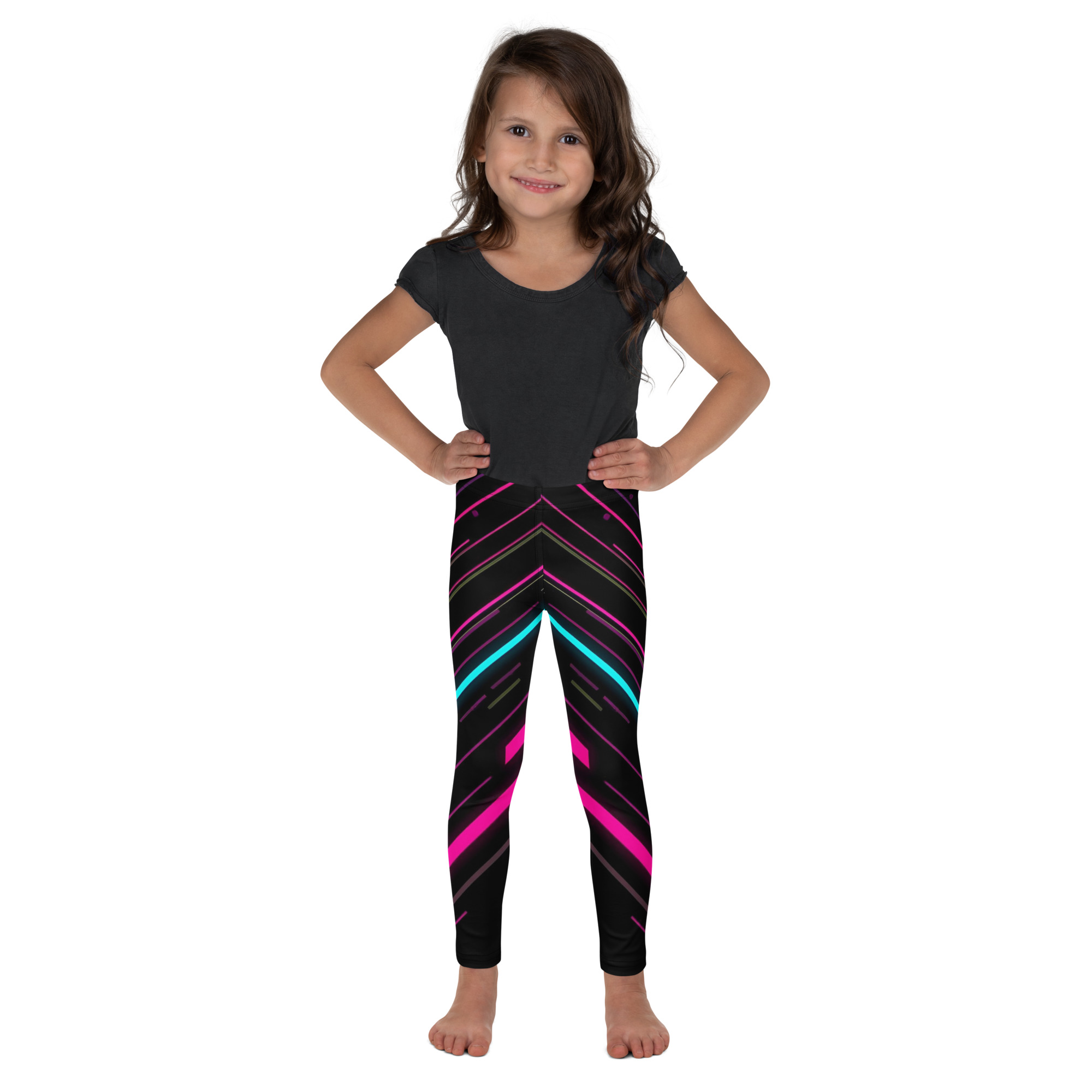 Dynamic Neon Lines Kids Legging