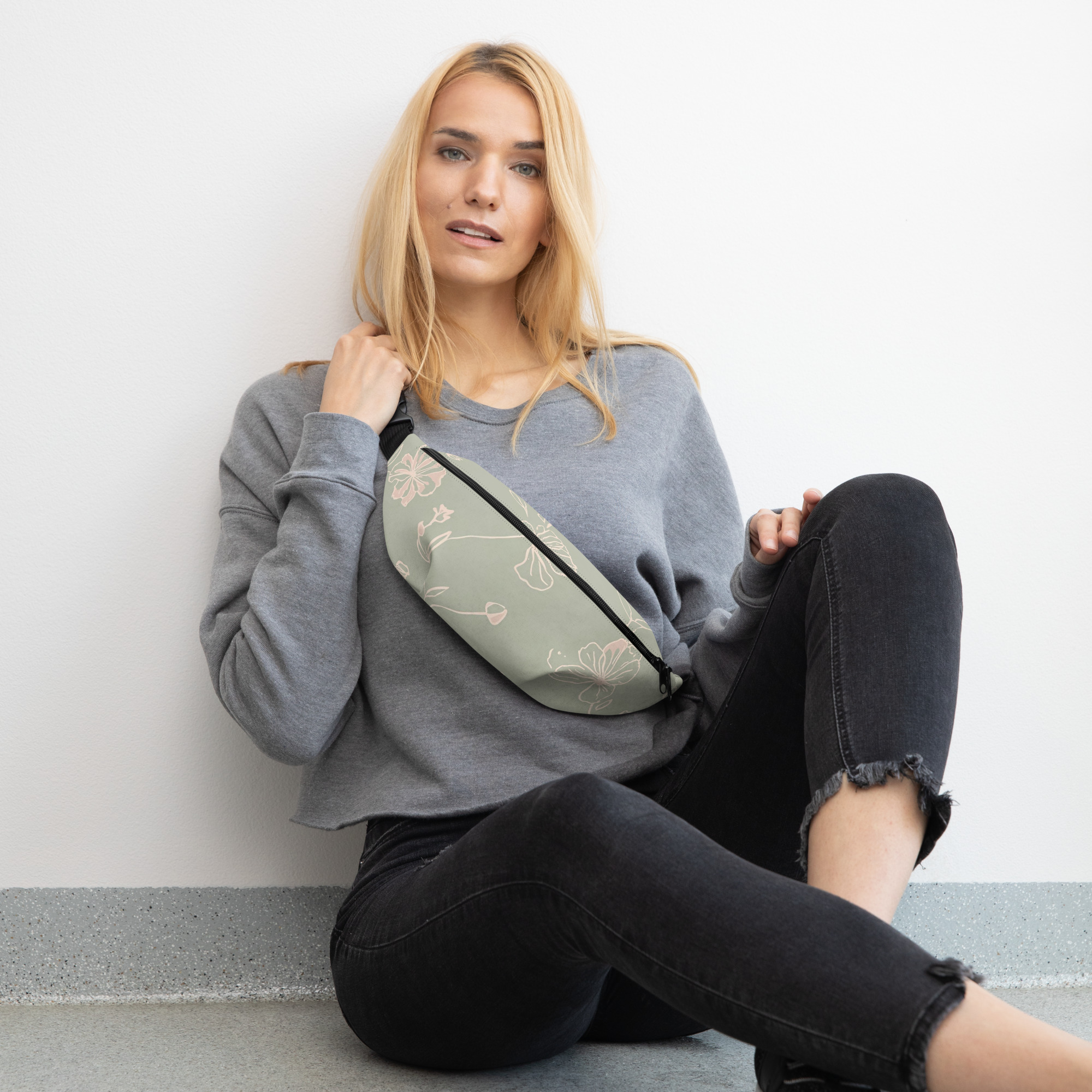 Monochrome Florals Waist Pack