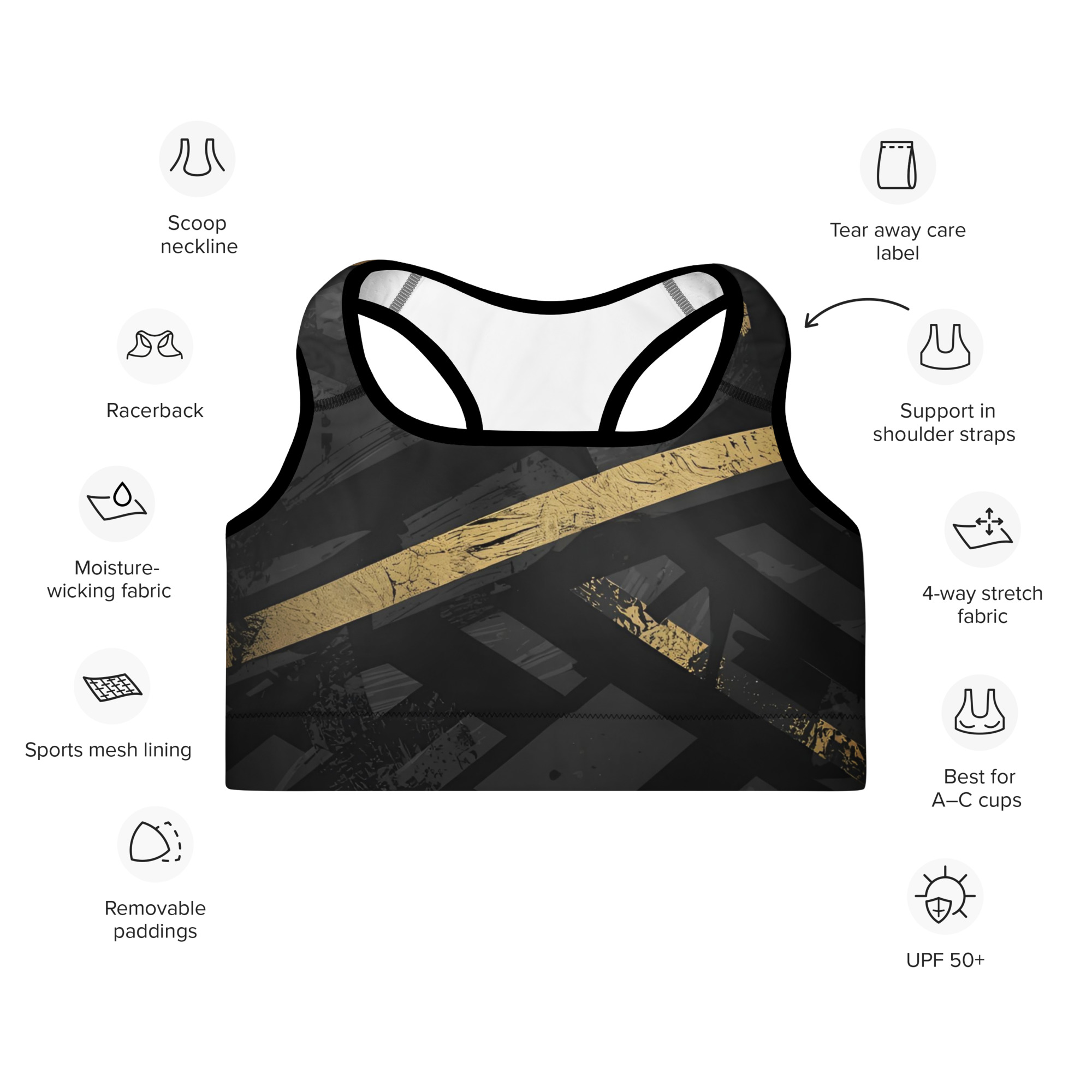 Fierce Geometry Sports Bra