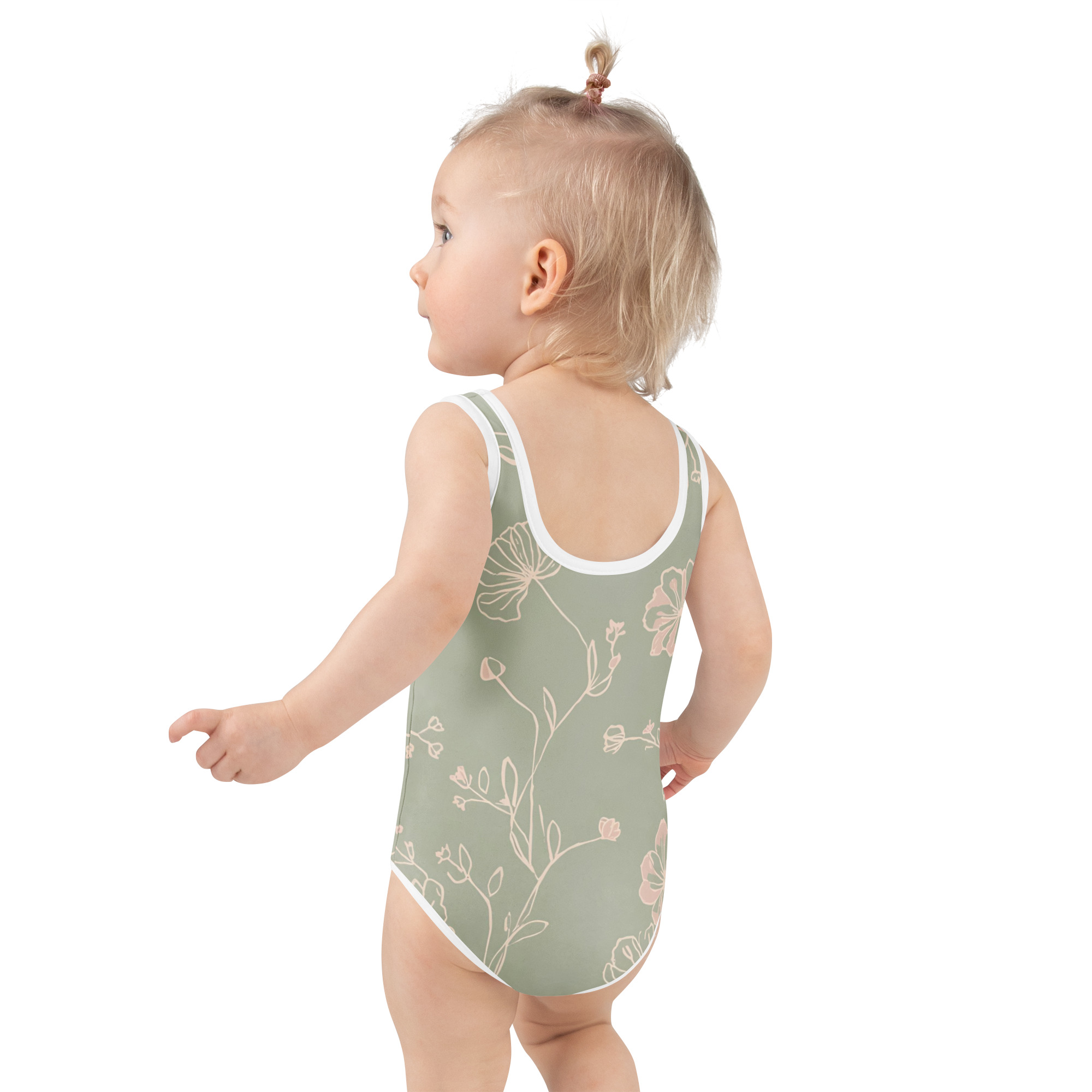 Monochrome Florals Kids Swimsuit