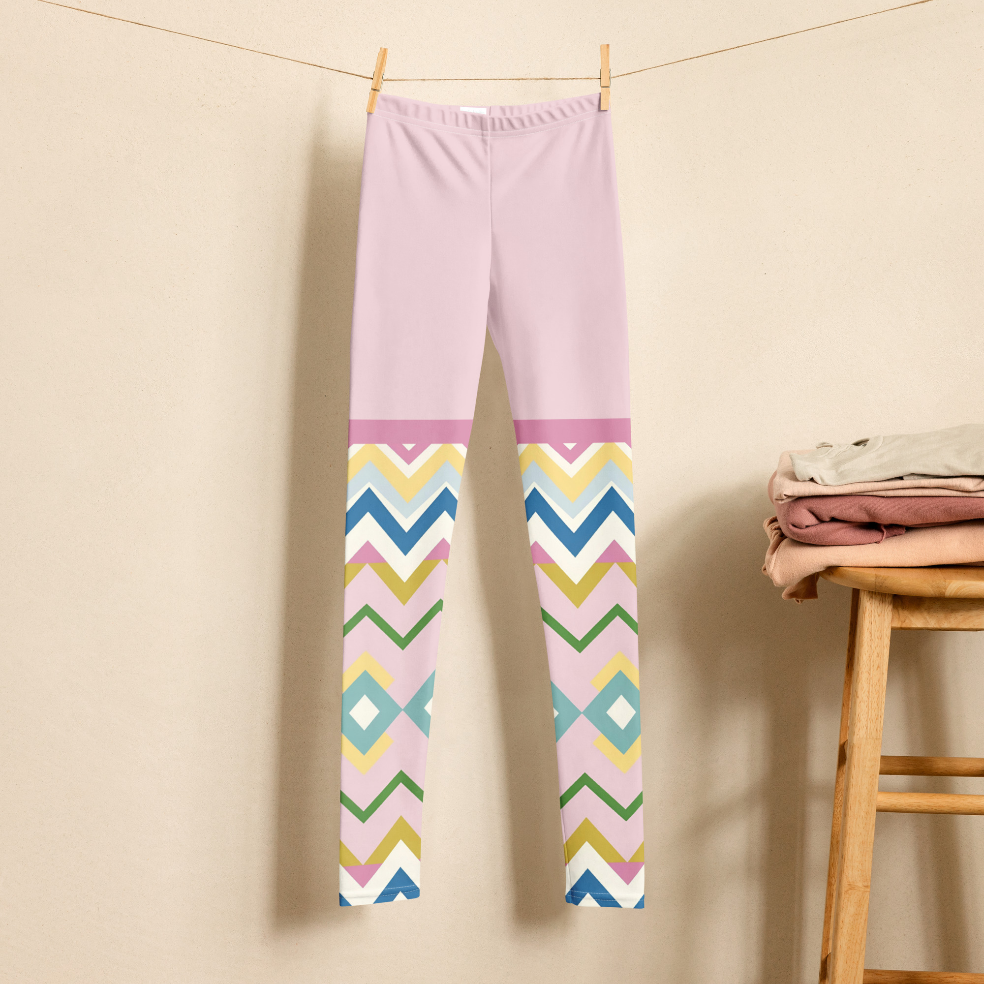 Geometric Youth Legging Pink