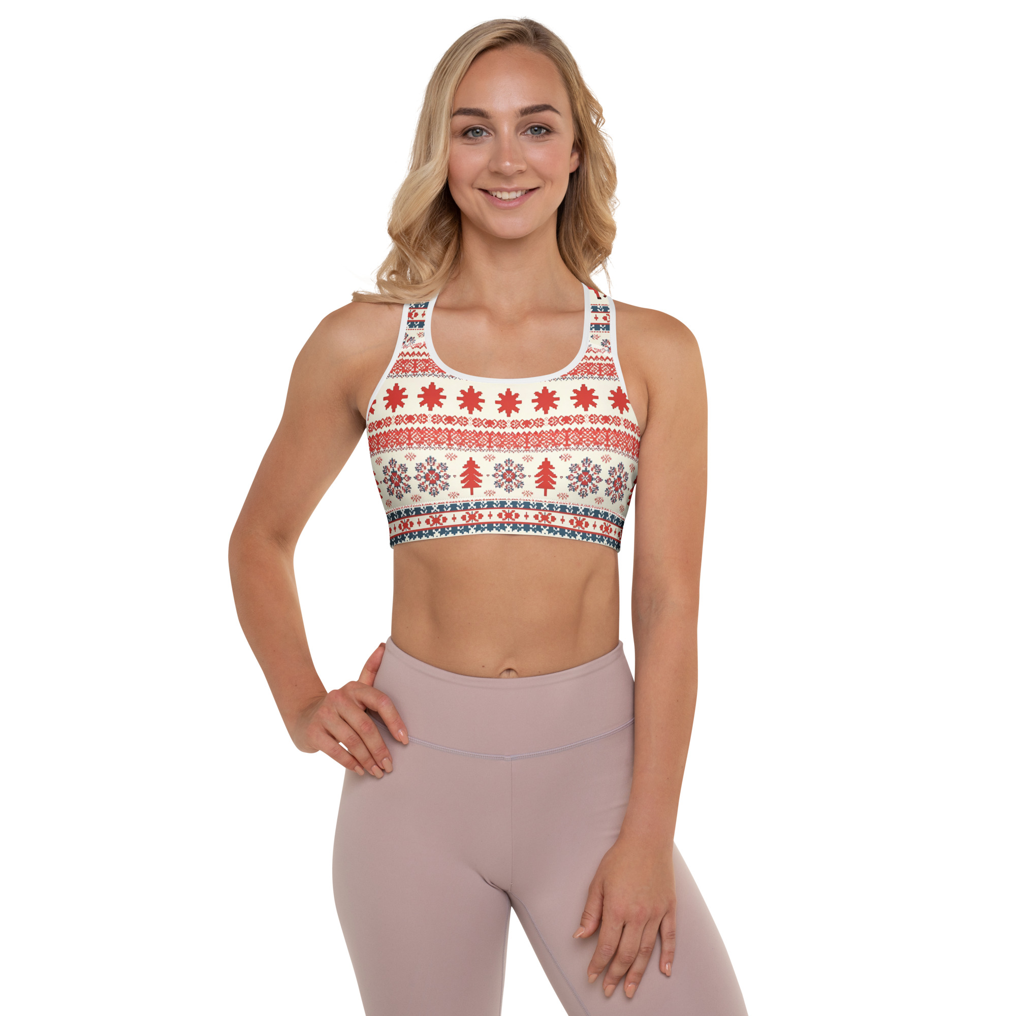 Nordic Knitted Look Sports Bra