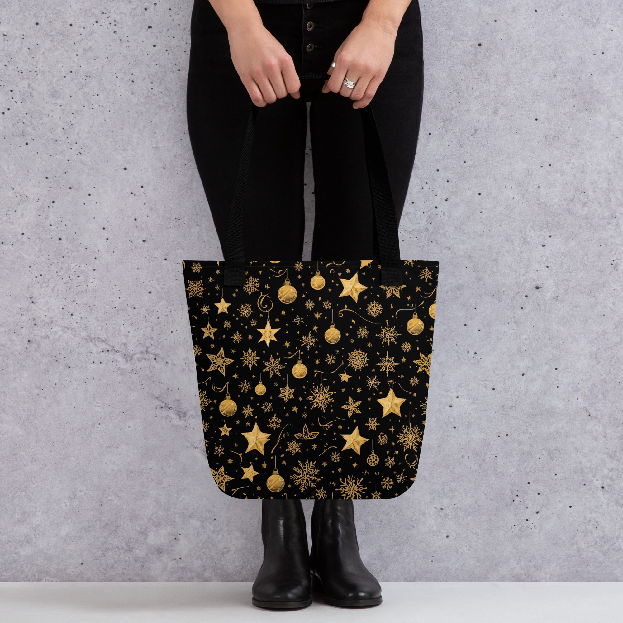 Golden Glam Holiday Tote Bag