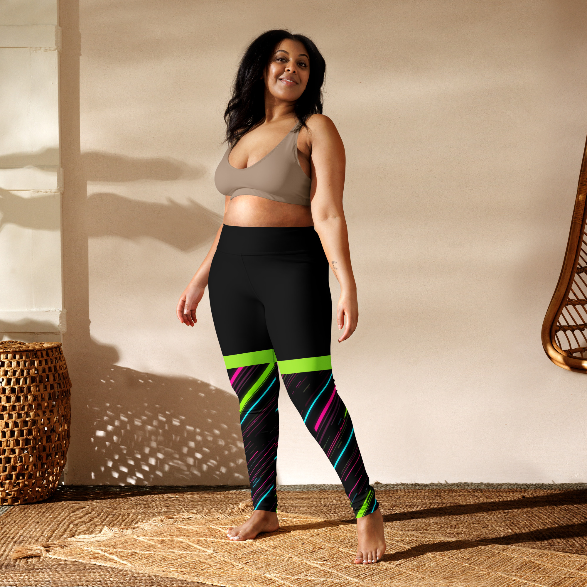 Dynamic neon lines High-Waist Legging