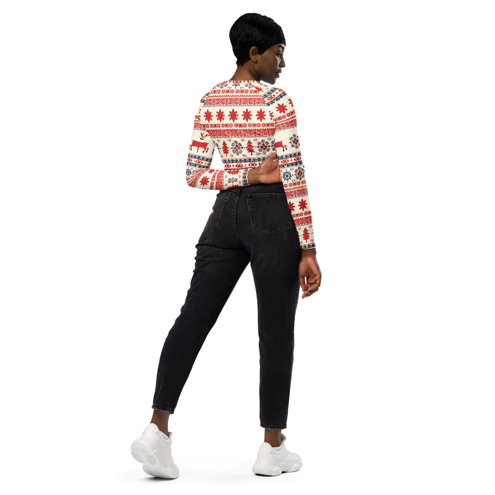 Nordic Knitted Look Crop Top