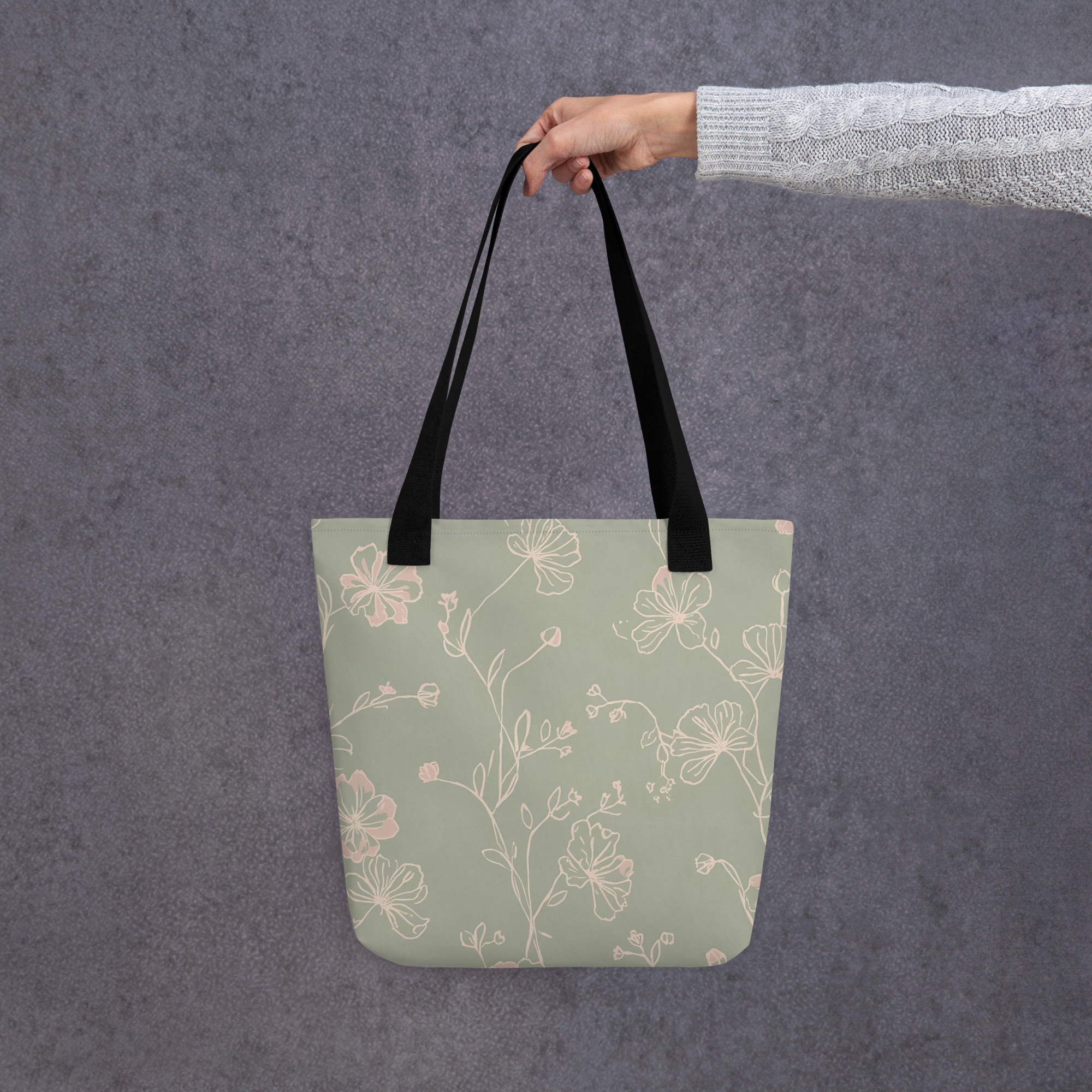 Monochrome Florals Tote Bag