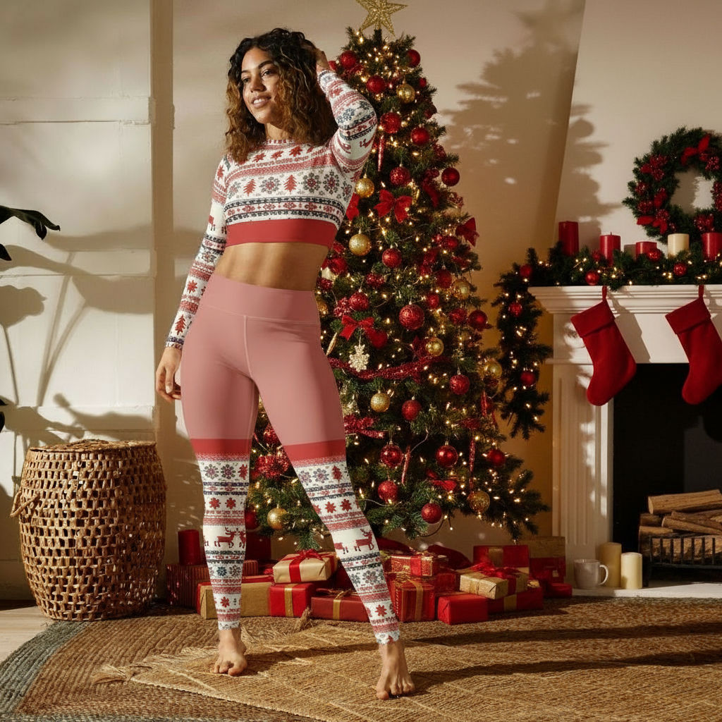 Nordic Knitted Look High-Waist Legging