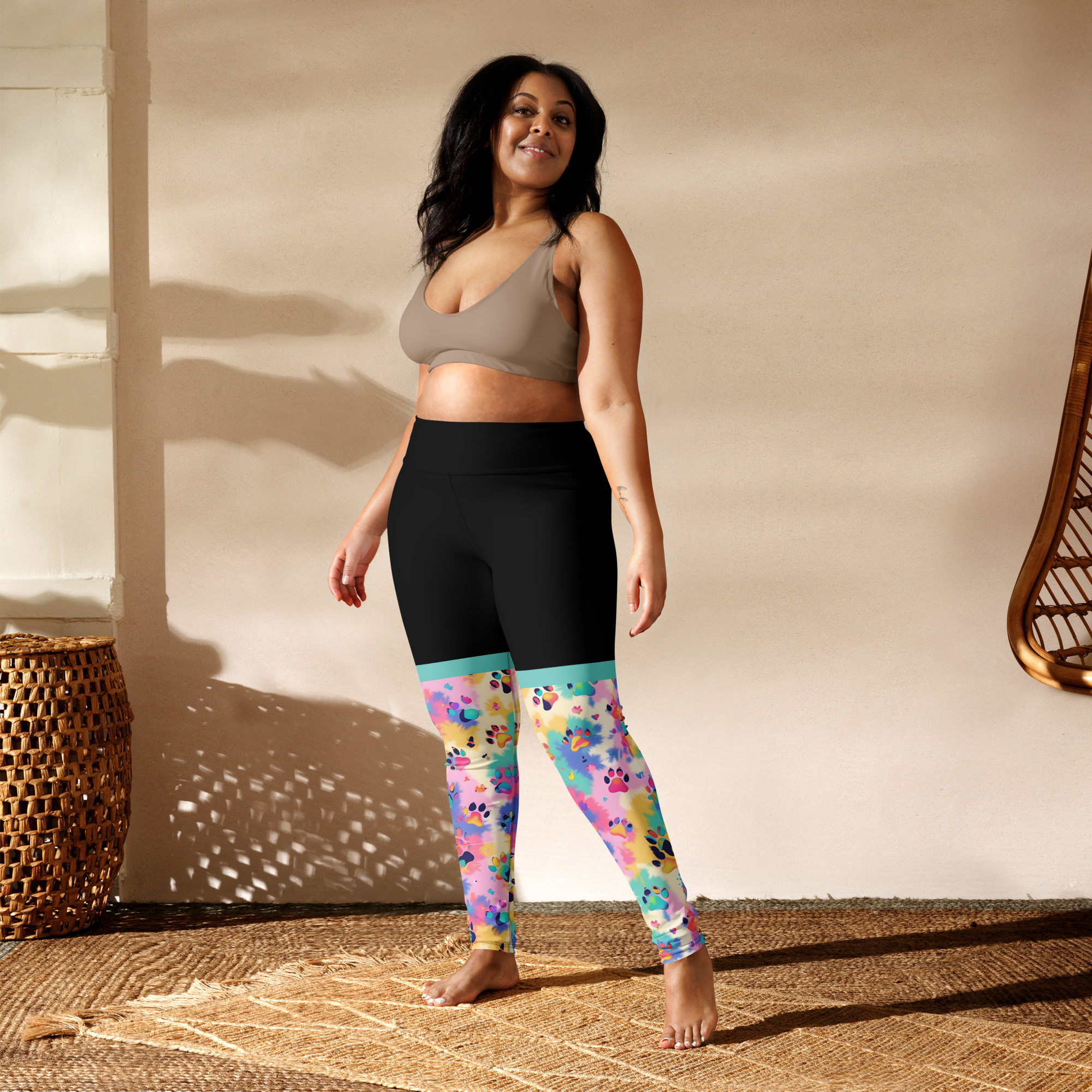 Tie Diy Paws High-Waist Legging