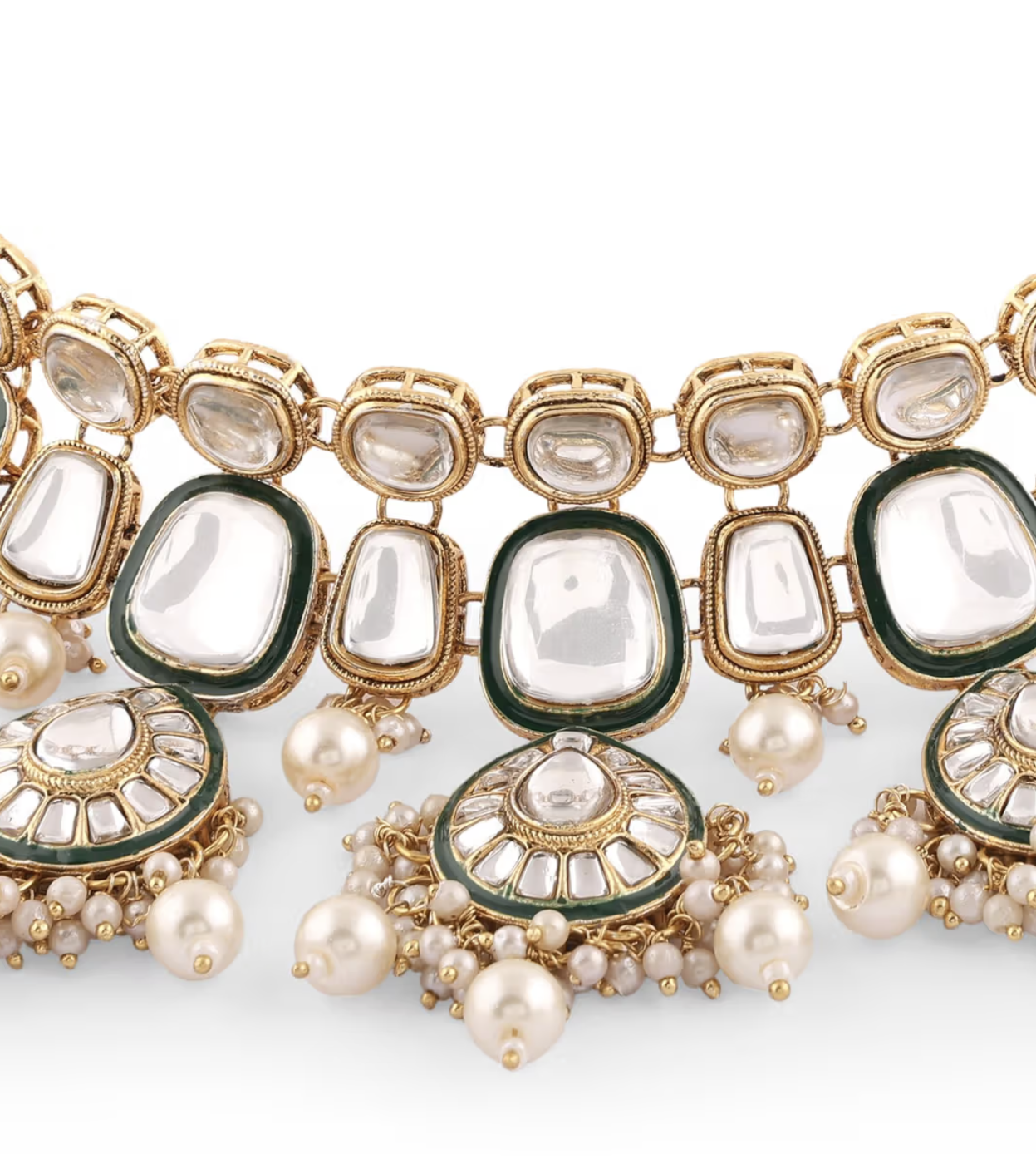 Traditional Gold Tone Enamel Bridal Jewellery Set