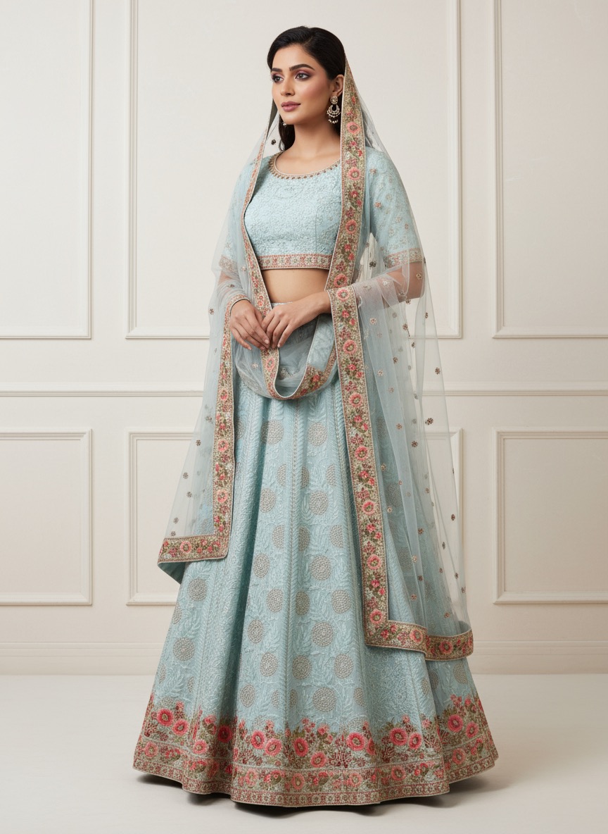 Elegant Embroidered Lehenga Set
