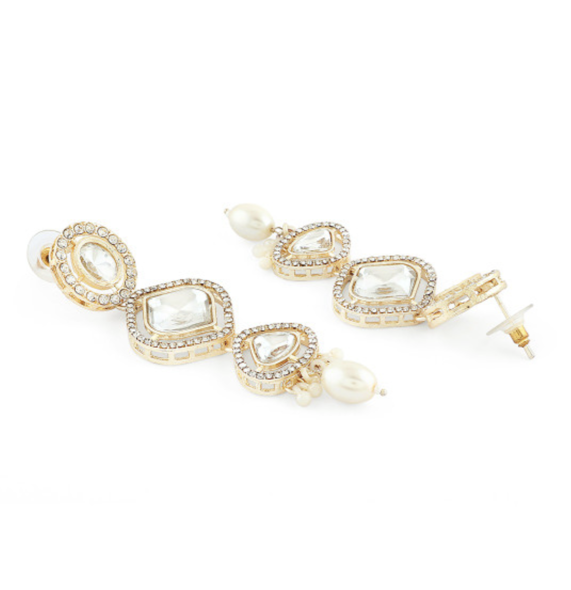 Beautiful Gold Plated Stones Studded & Beaded Jewellery Set