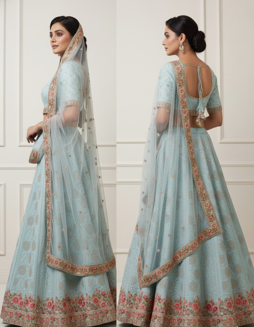 Elegant Embroidered Lehenga Set