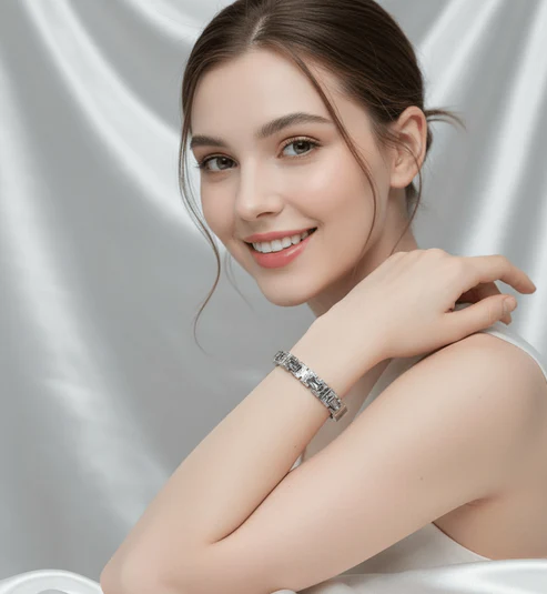 Silver Luxe Gemstone Bangle