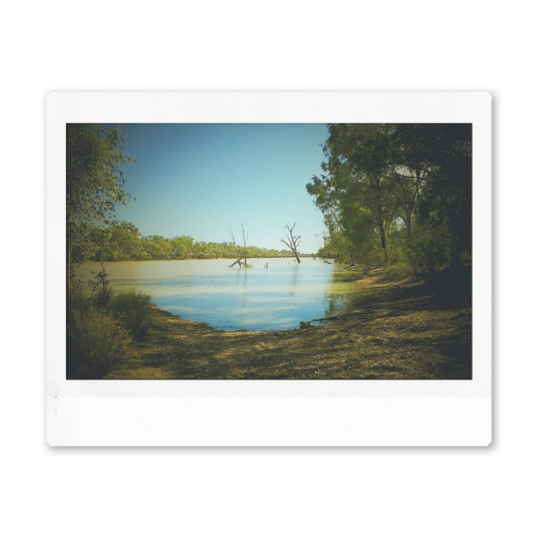 Downloadable & Physical Print - Vintage Instant Camera Photograph "River side, a place to rest"