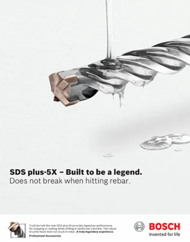 Bosch SDS-Plus 5X Masonry & Reinforced Concrete Hammer Drill Bit 12x100x160mm