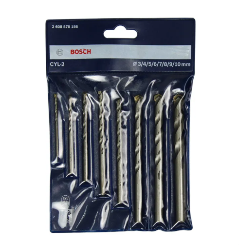 BOSCH 8pcs CYL-2 Masonry Drill Bit Set (3, 4, 5, 6, 7, 8, 9 & 10mm) 