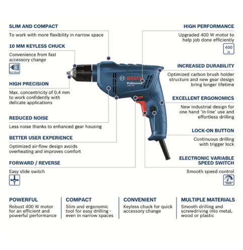 Bosch GBM 400 Professional Rotary Drill 