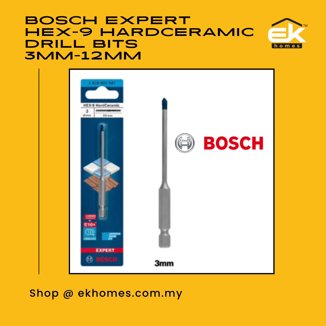 Bosch EXPERT HEX-9 HardCeramic Drill Bits 3mm-12mm